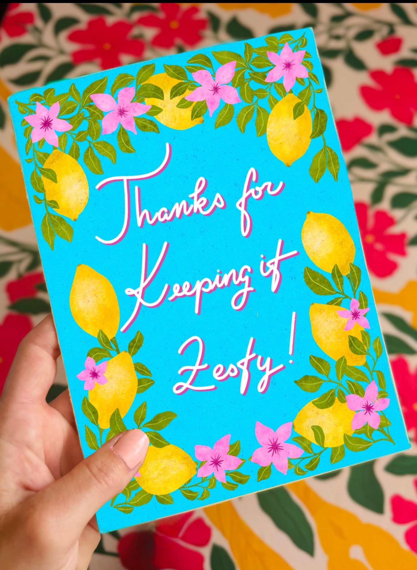 You Are the Zest Lemon Greeting Card – Bright Floral Thank You & Love Message Gift for Him Her or Friend