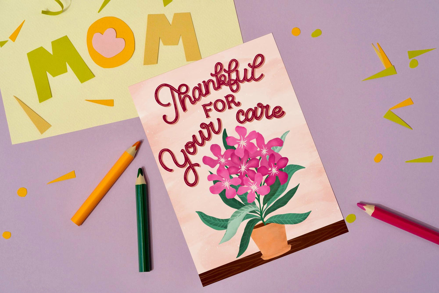 Handmade Thank You Card for Nurse/Doctor – Pink Floral Appreciation Greeting Gift Thankful For Your Care