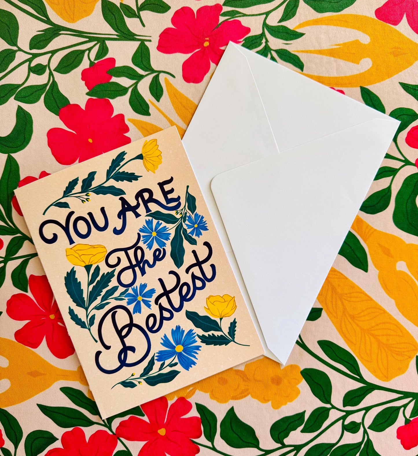 You Are The Bestest – Floral Thank You Card | Appreciation Greeting Gift for Him Her Friend Mom Dad