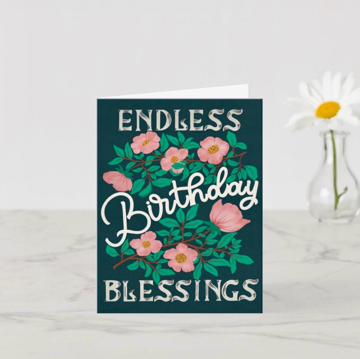 Personalized Floral Birthday Card – Handmade Greeting Gift Unique Birthday Card for Him/Her Wife Mom Dad Husband Daughter Son