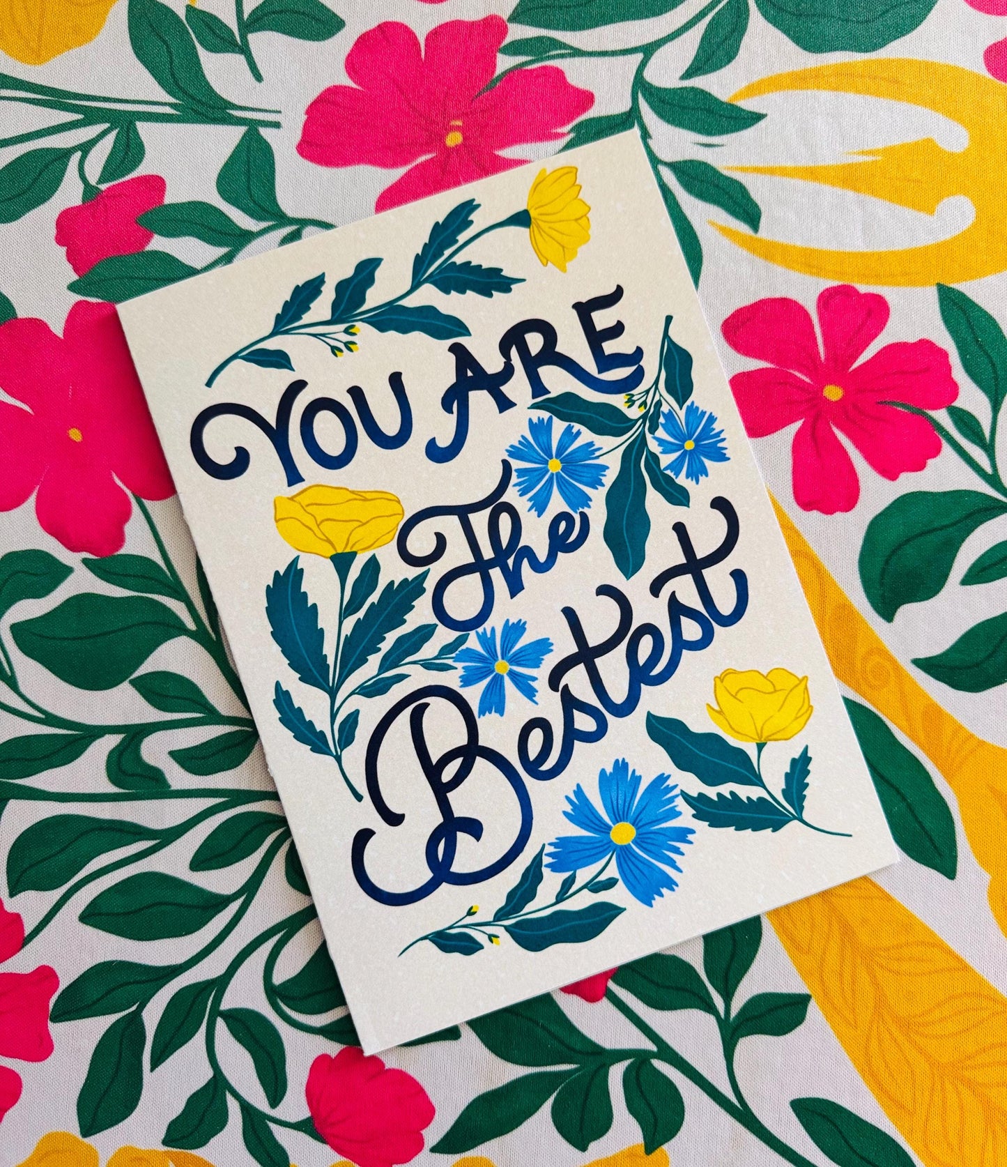 You Are The Bestest – Floral Thank You Card | Appreciation Greeting Gift for Him Her Friend Mom Dad