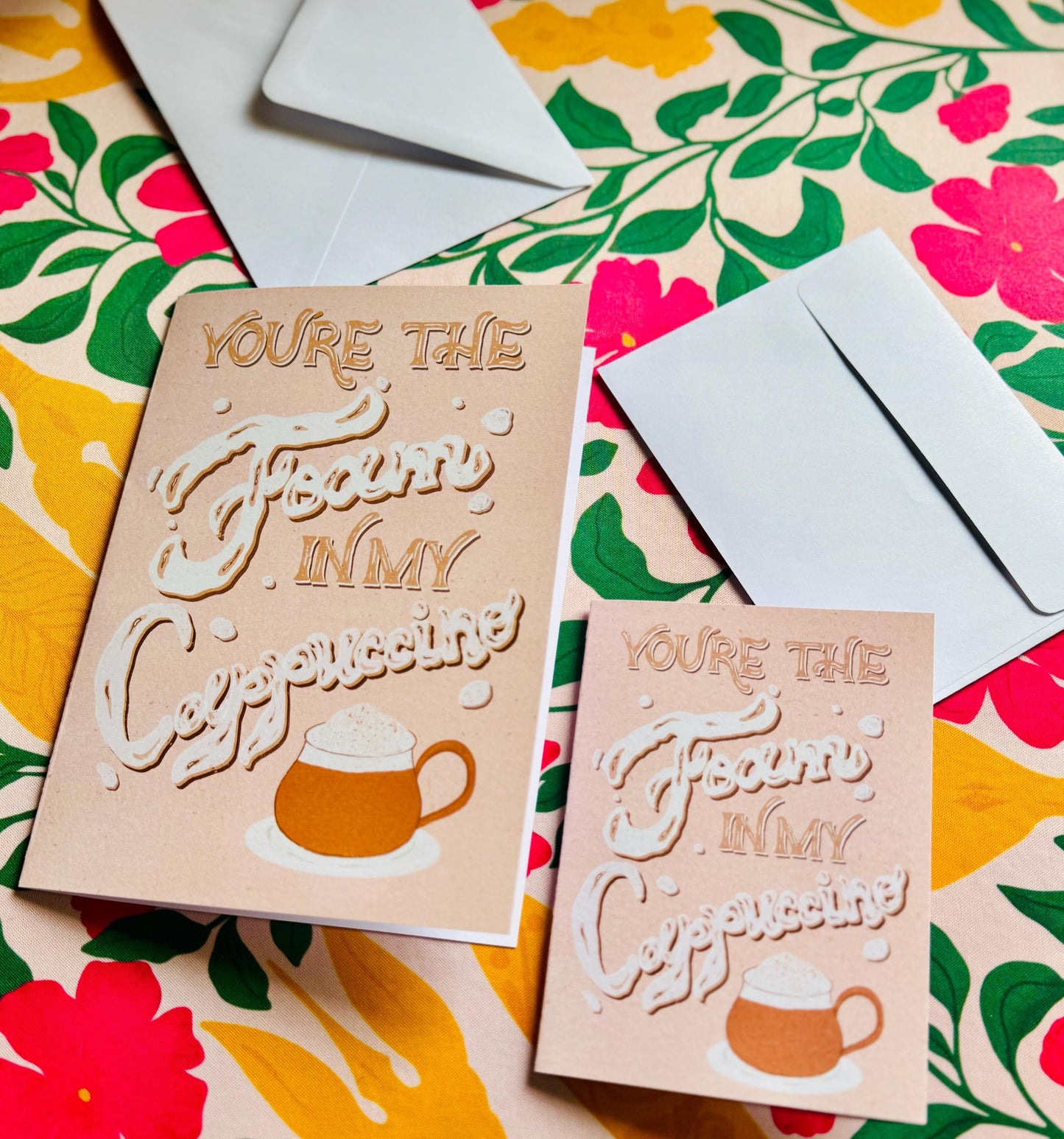 Handmade Funny Coffee Lovers Card – “Foam in My Cappuccino” | Coffee Birthday Gift & Love Note