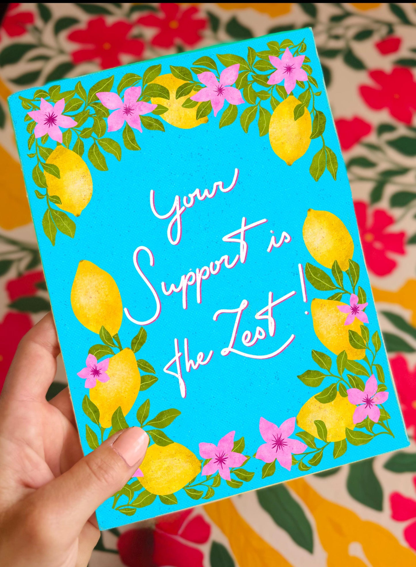 You Are the Zest Lemon Greeting Card – Bright Floral Thank You & Love Message Gift for Him Her or Friend