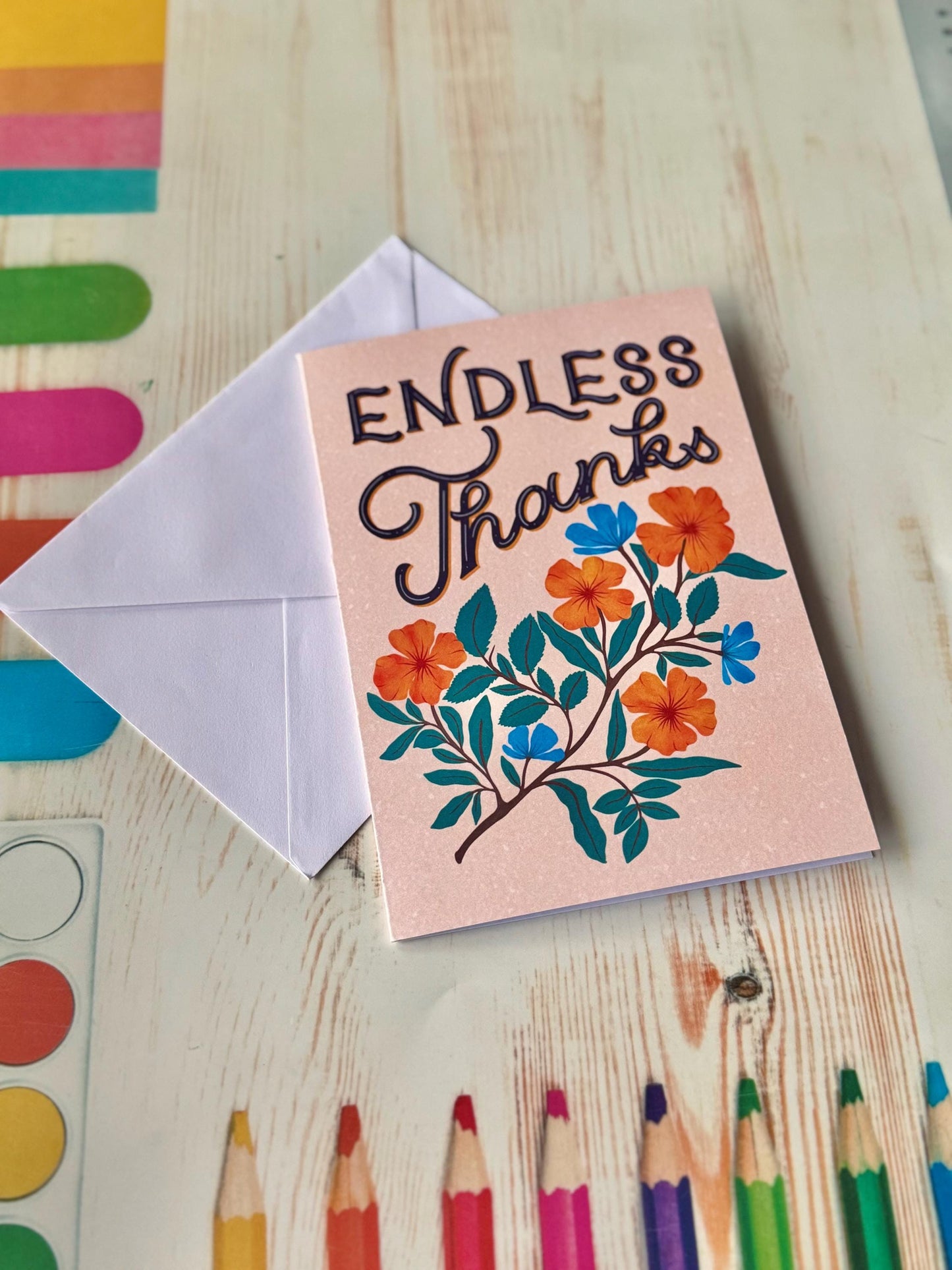 Endless Thanks Gift Card – Floral Thank You Handmade Appreciation Greeting Gift for Him, Her Mom Dad Grandma Grandpa & Friends