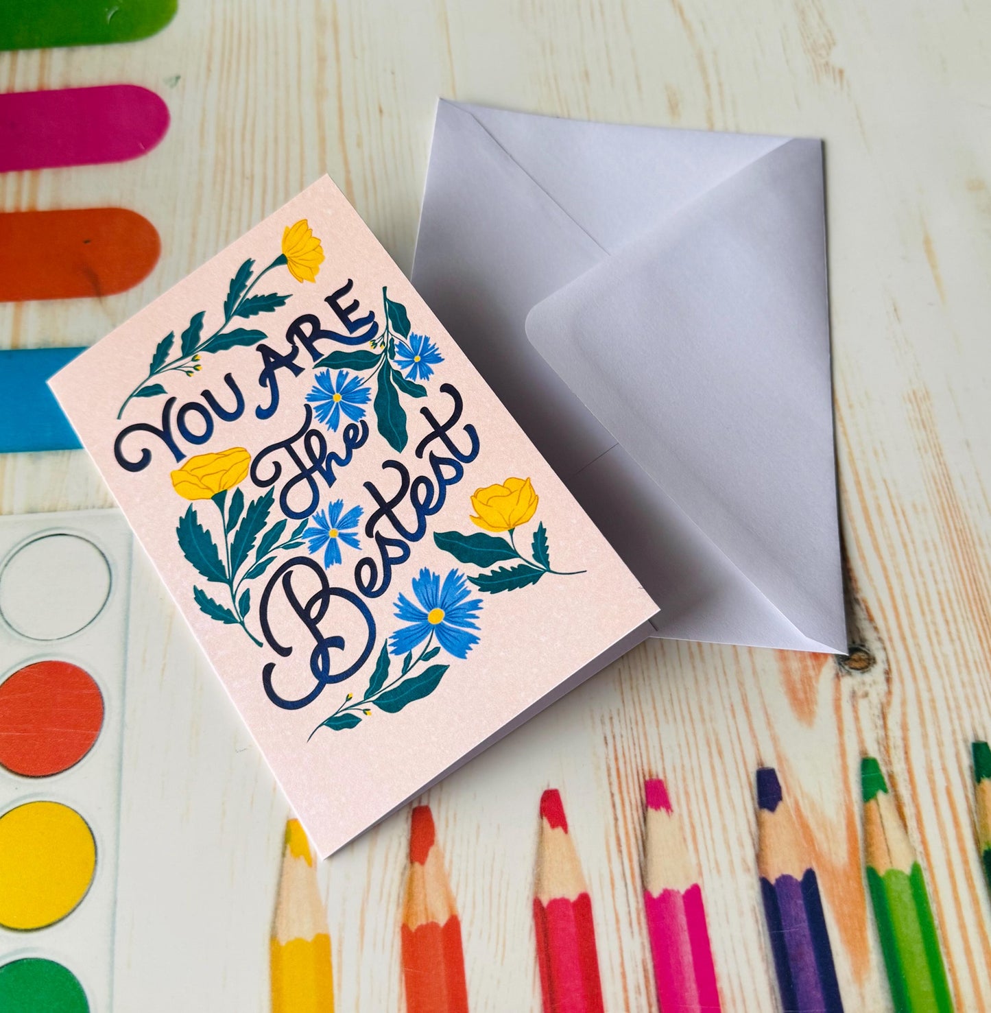 You Are The Bestest – Floral Thank You Card | Appreciation Greeting Gift for Him Her Friend Mom Dad
