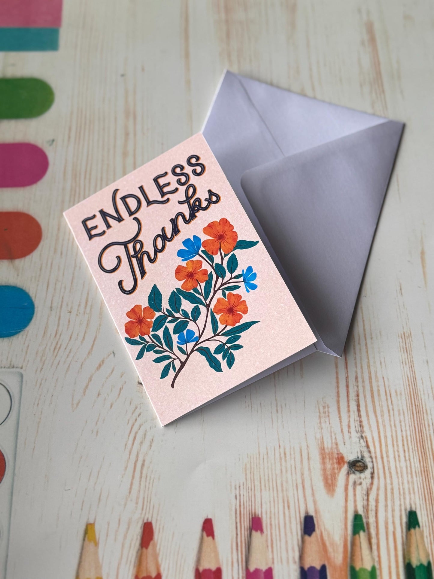 Endless Thanks Gift Card – Floral Thank You Handmade Appreciation Greeting Gift for Him, Her Mom Dad Grandma Grandpa & Friends