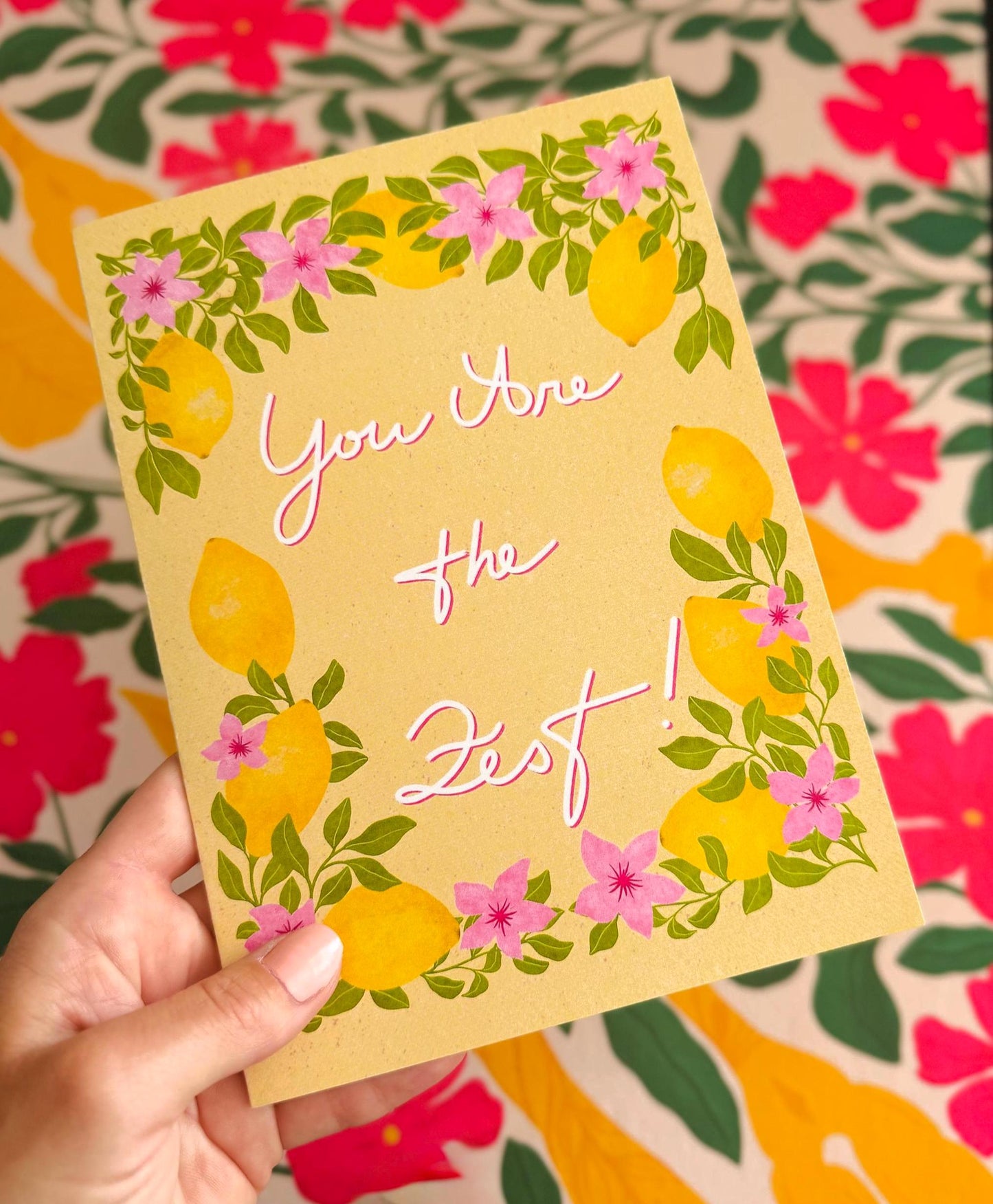 You Are the Zest Lemon Greeting Card – Bright Floral Thank You & Love Message Gift for Him Her or Friend