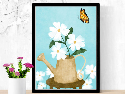 Vintage-Inspired Daisy Poster Wall Art – Botanical Flower Illustration Print for Home Décor