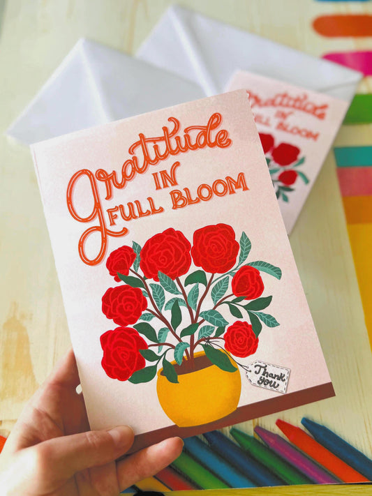 Gratitude in Full Bloom – Floral Thank You Card for Nurse, Doctor, Mum or Colleague