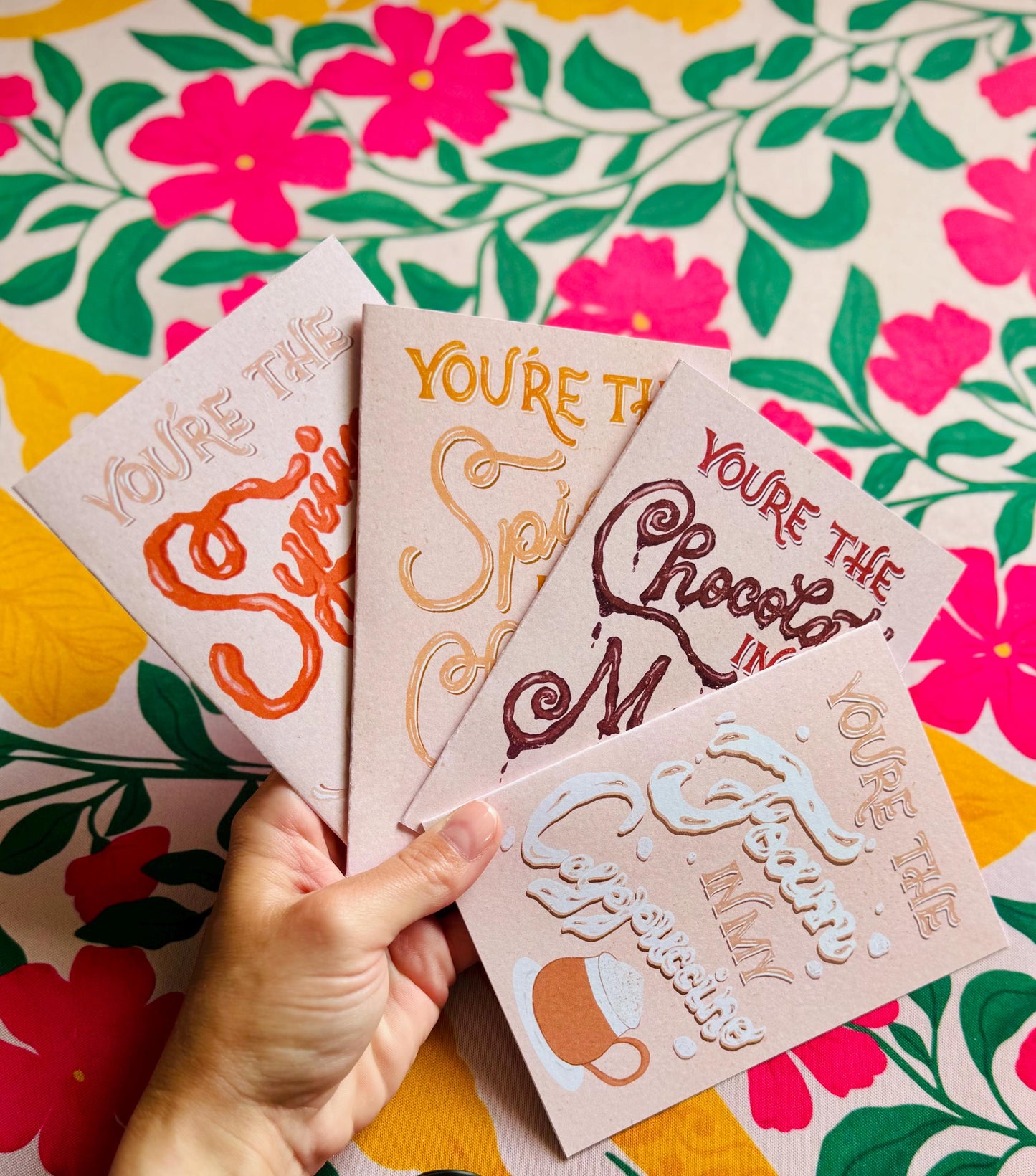 Chocolate Coffee Love Card – Funny Hand-Lettered Greeting Gift for Coffee Lovers | You’re the Chocolate in My Mocha