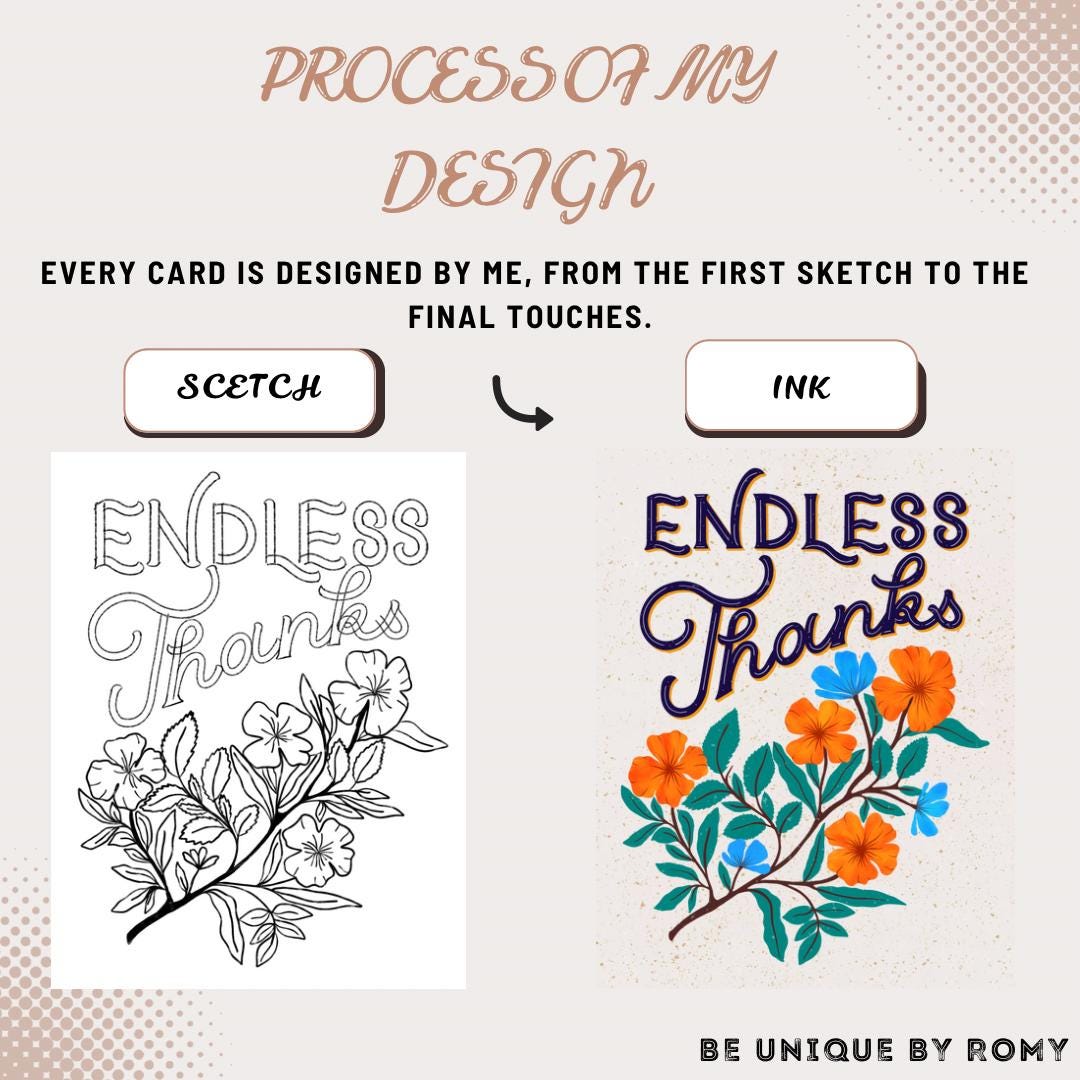 Endless Thanks Gift Card – Floral Thank You Handmade Appreciation Greeting Gift for Him, Her Mom Dad Grandma Grandpa & Friends