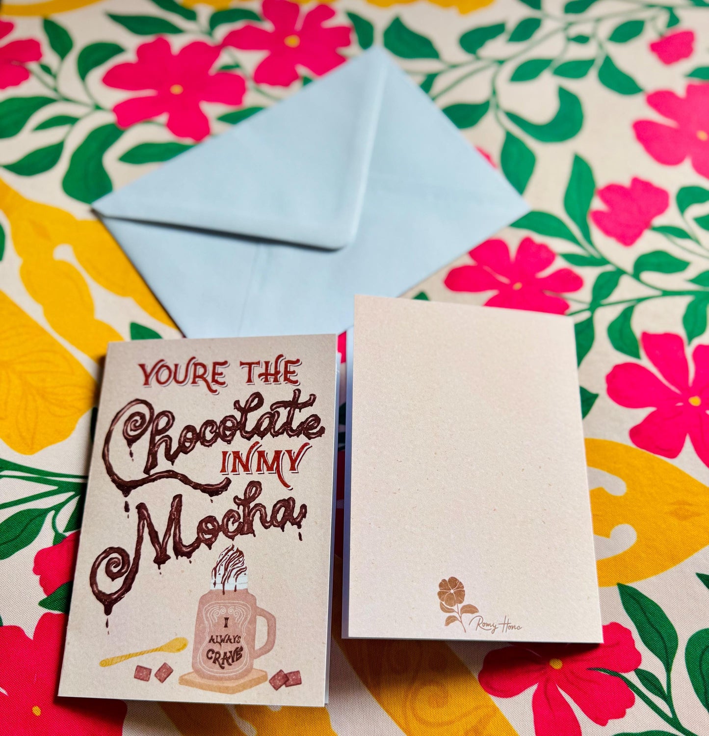 Chocolate Coffee Love Card – Funny Hand-Lettered Greeting Gift for Coffee Lovers | You’re the Chocolate in My Mocha