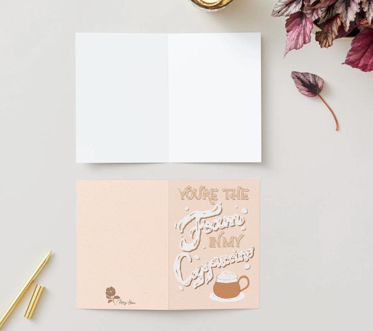 Handmade Funny Coffee Lovers Card – “Foam in My Cappuccino” | Coffee Birthday Gift & Love Note