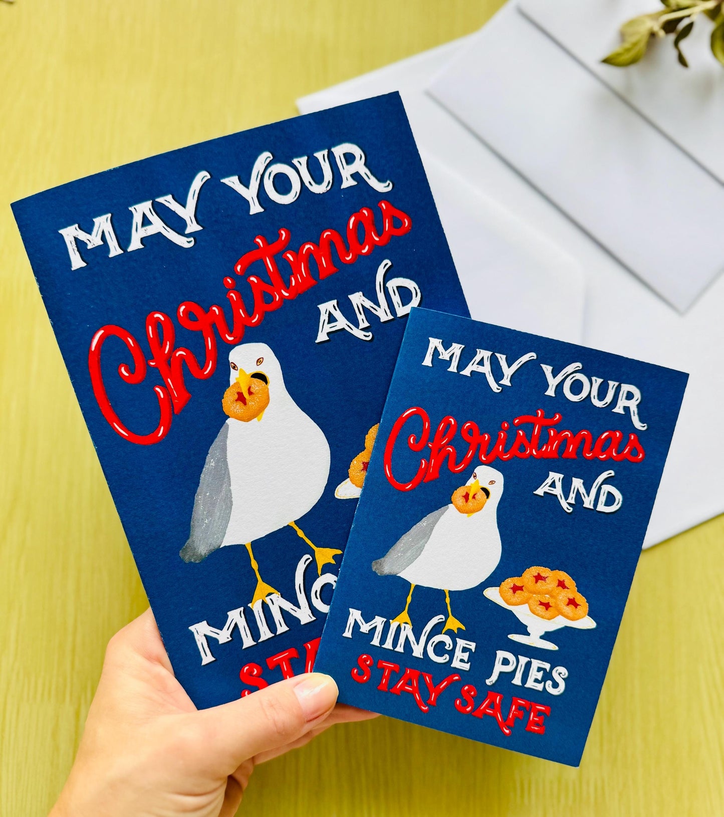 May Your Christmas and Mince Pies Stay Safe – Funny Seagull Christmas Card