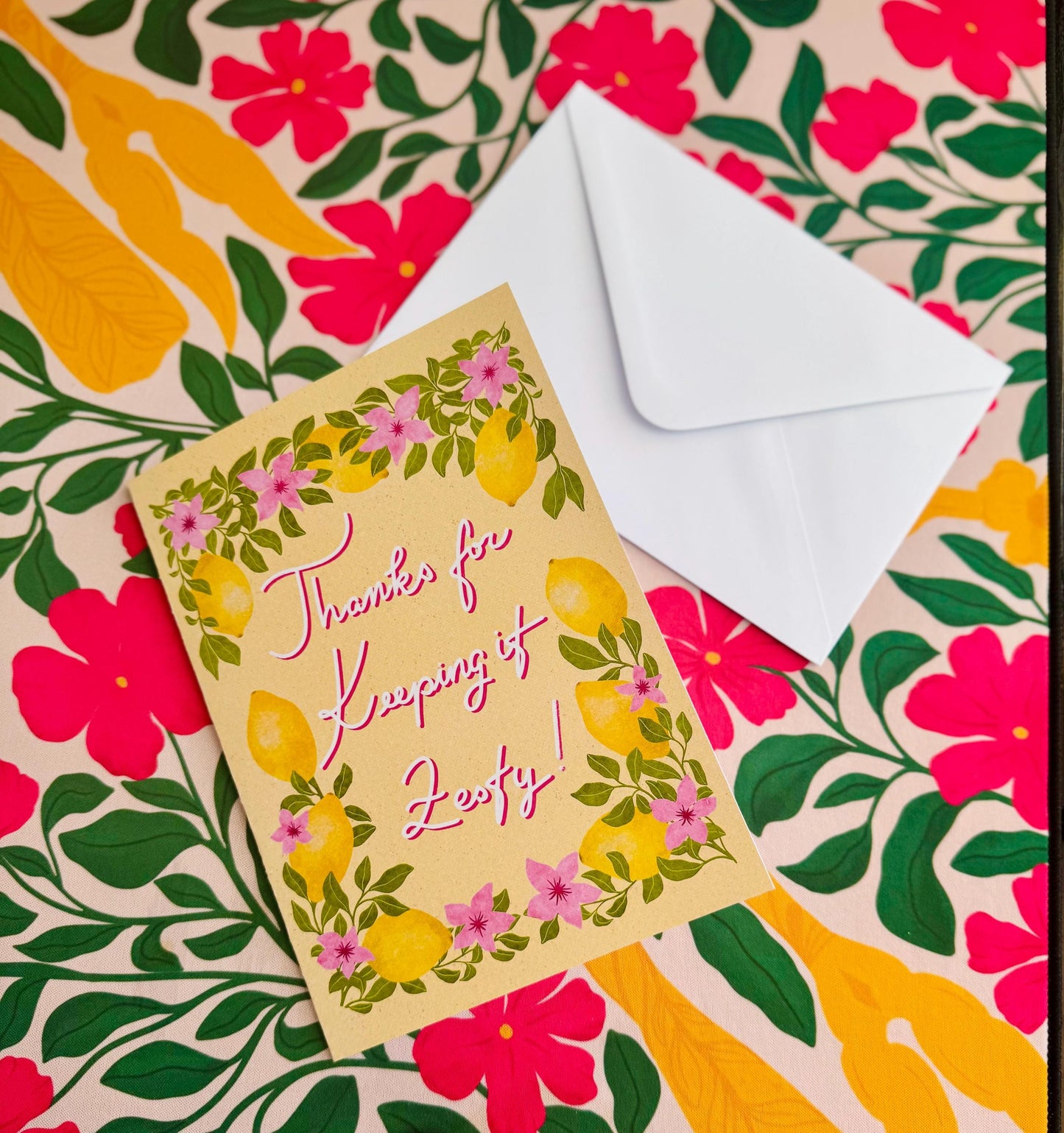 You Are the Zest Lemon Greeting Card – Bright Floral Thank You & Love Message Gift for Him Her or Friend