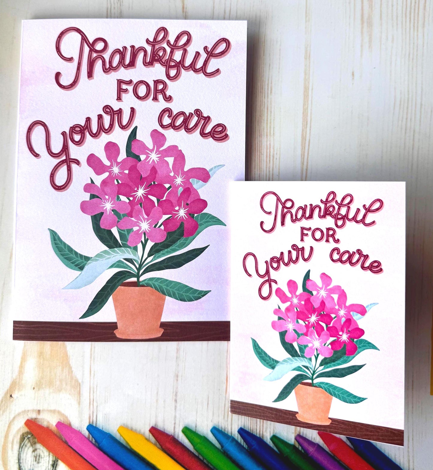 Handmade Thank You Card for Nurse/Doctor – Pink Floral Appreciation Greeting Gift Thankful For Your Care