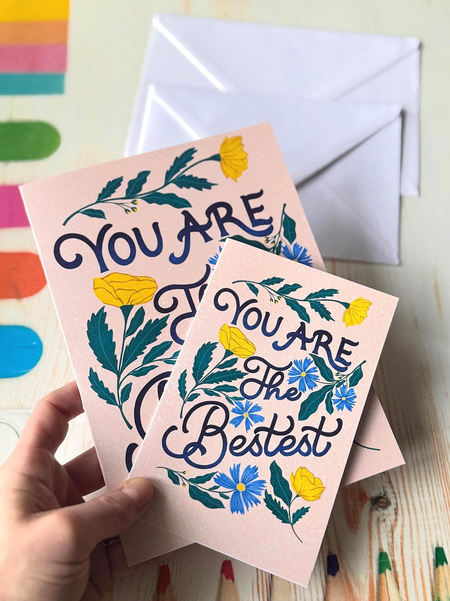 You Are The Bestest – Floral Thank You Card | Appreciation Greeting Gift for Him Her Friend Mom Dad