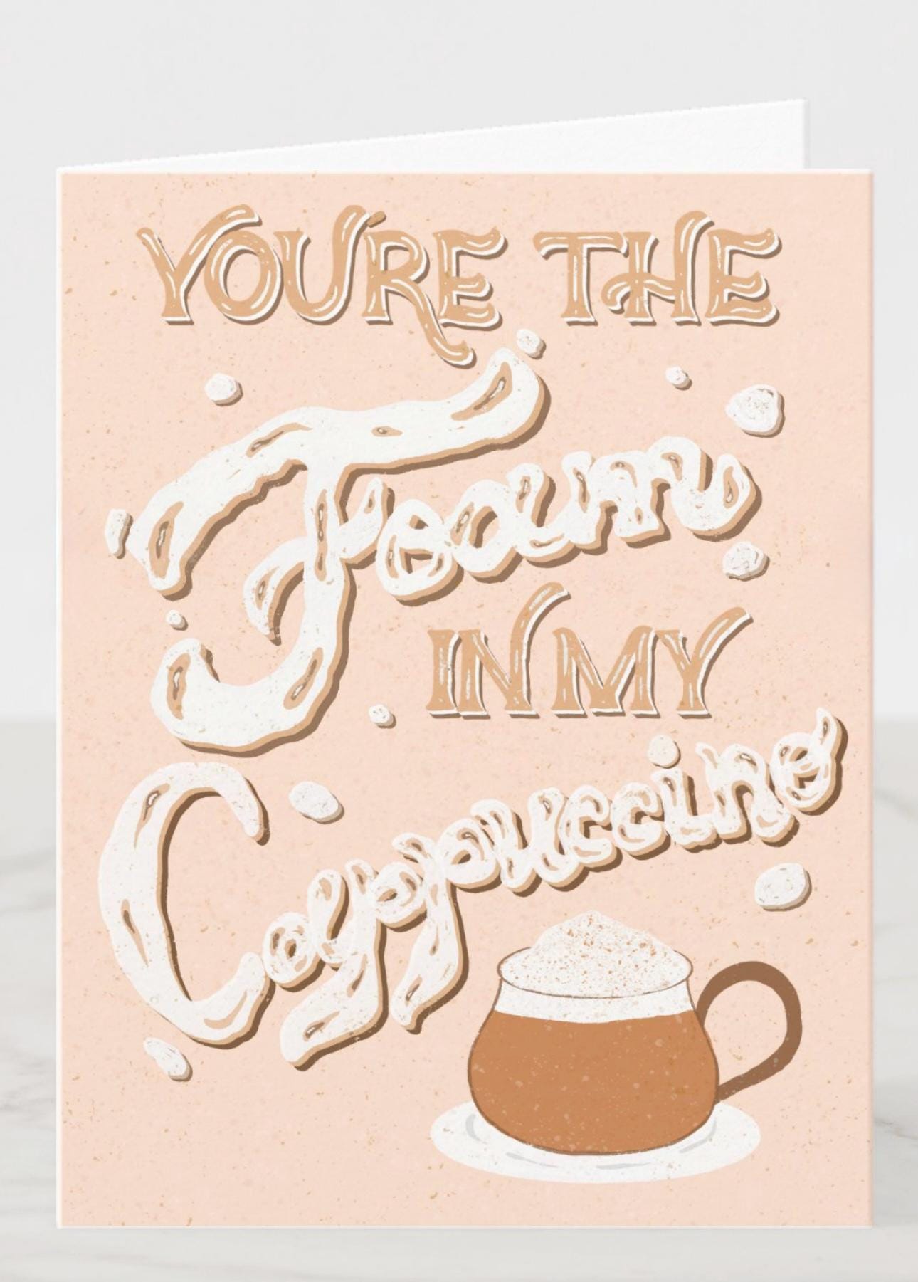Handmade Funny Coffee Lovers Card – “Foam in My Cappuccino” | Coffee Birthday Gift & Love Note
