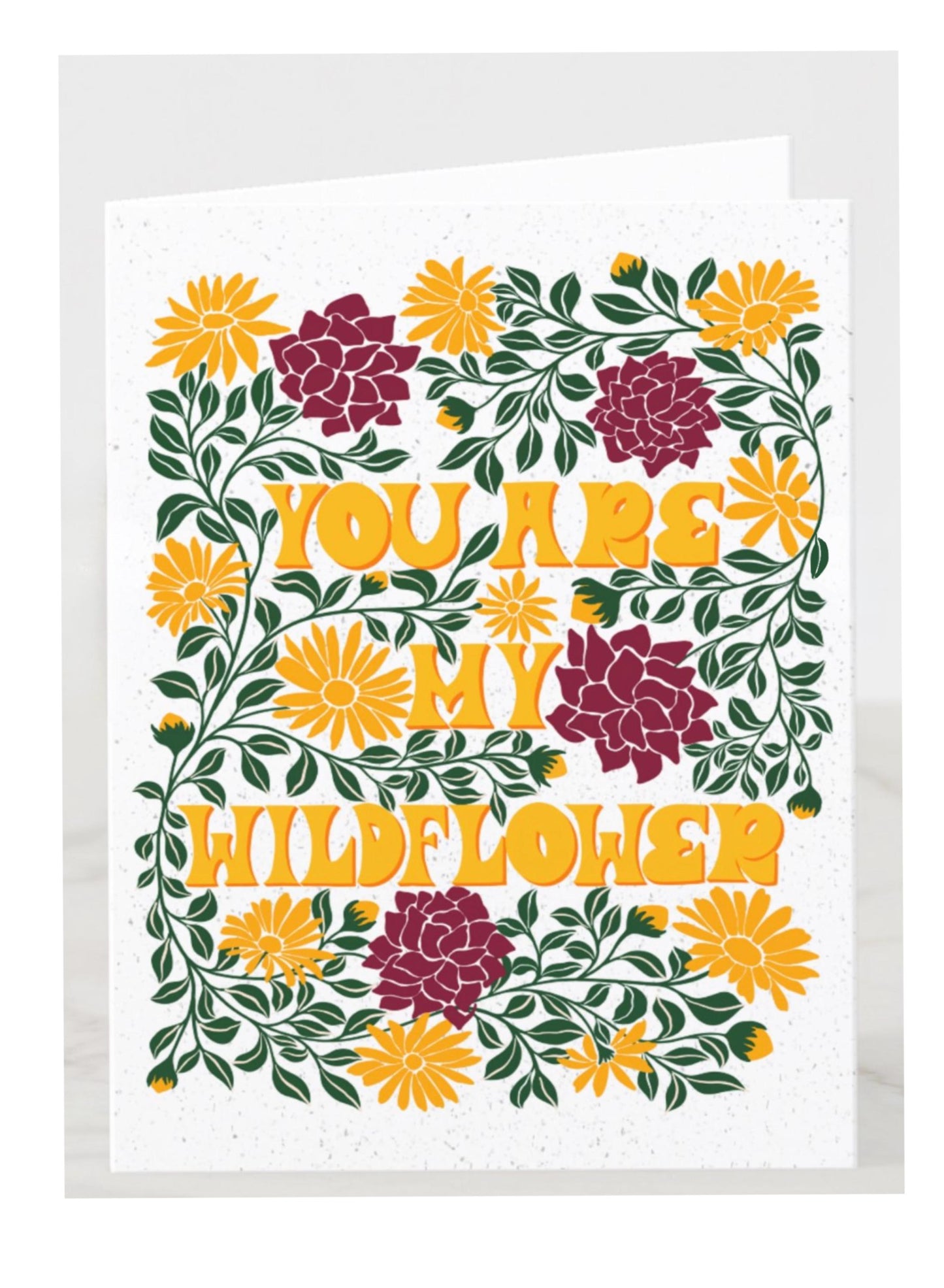 Wildflower Love Card – Romantic Valentine Floral Greeting Gift for Him Her Wife Husband