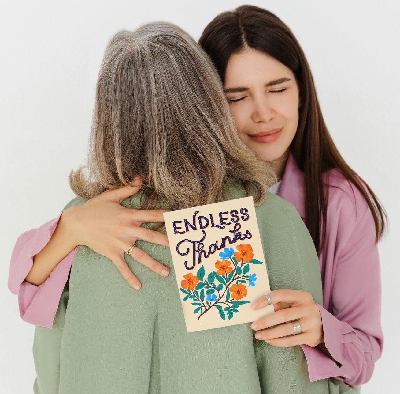 Endless Thanks Gift Card – Floral Thank You Handmade Appreciation Greeting Gift for Him, Her Mom Dad Grandma Grandpa & Friends