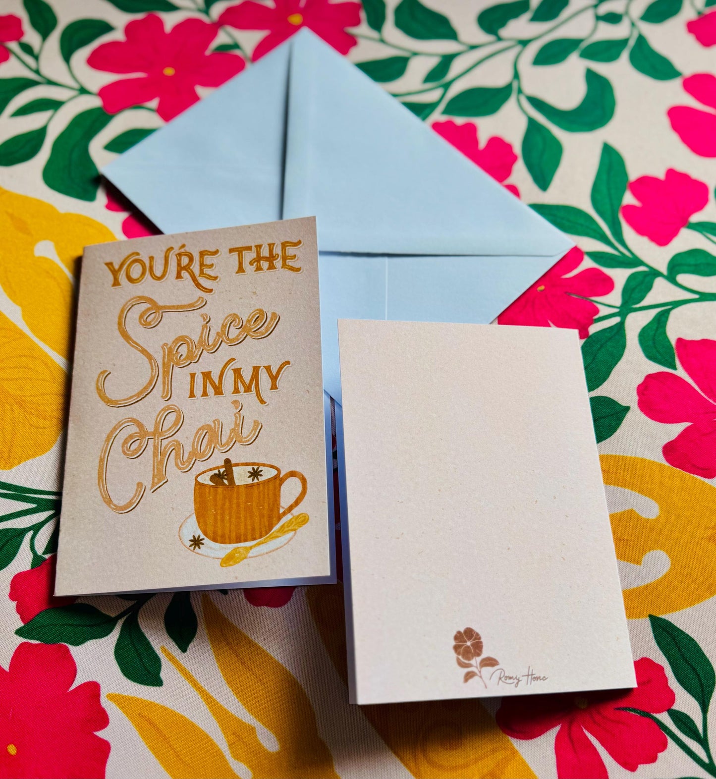 Spice to My Chai Card – Funny Coffee Greeting Card | Chai Card Gift for Birthday & Love Notes