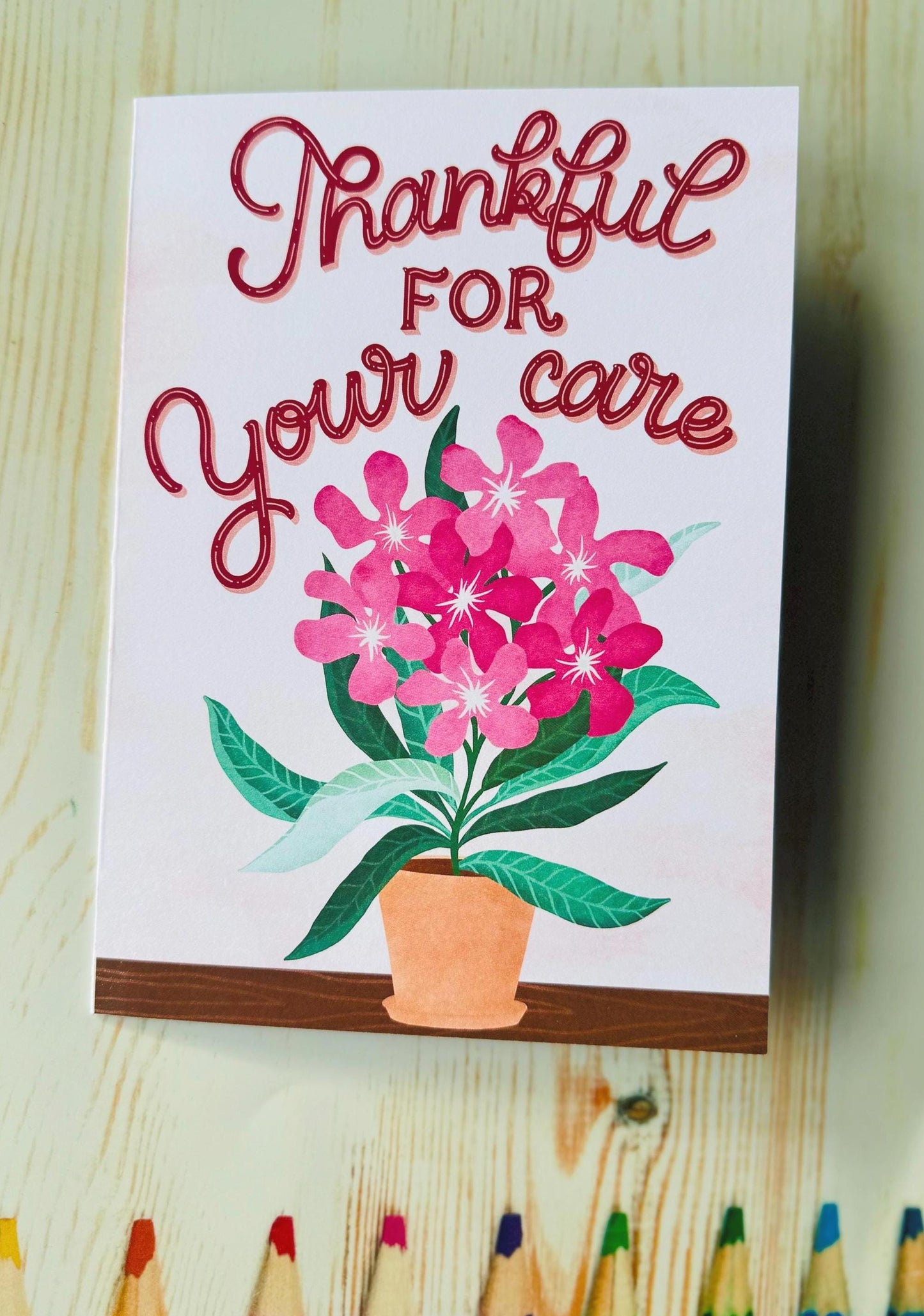 Handmade Thank You Card for Nurse/Doctor – Pink Floral Appreciation Greeting Gift Thankful For Your Care