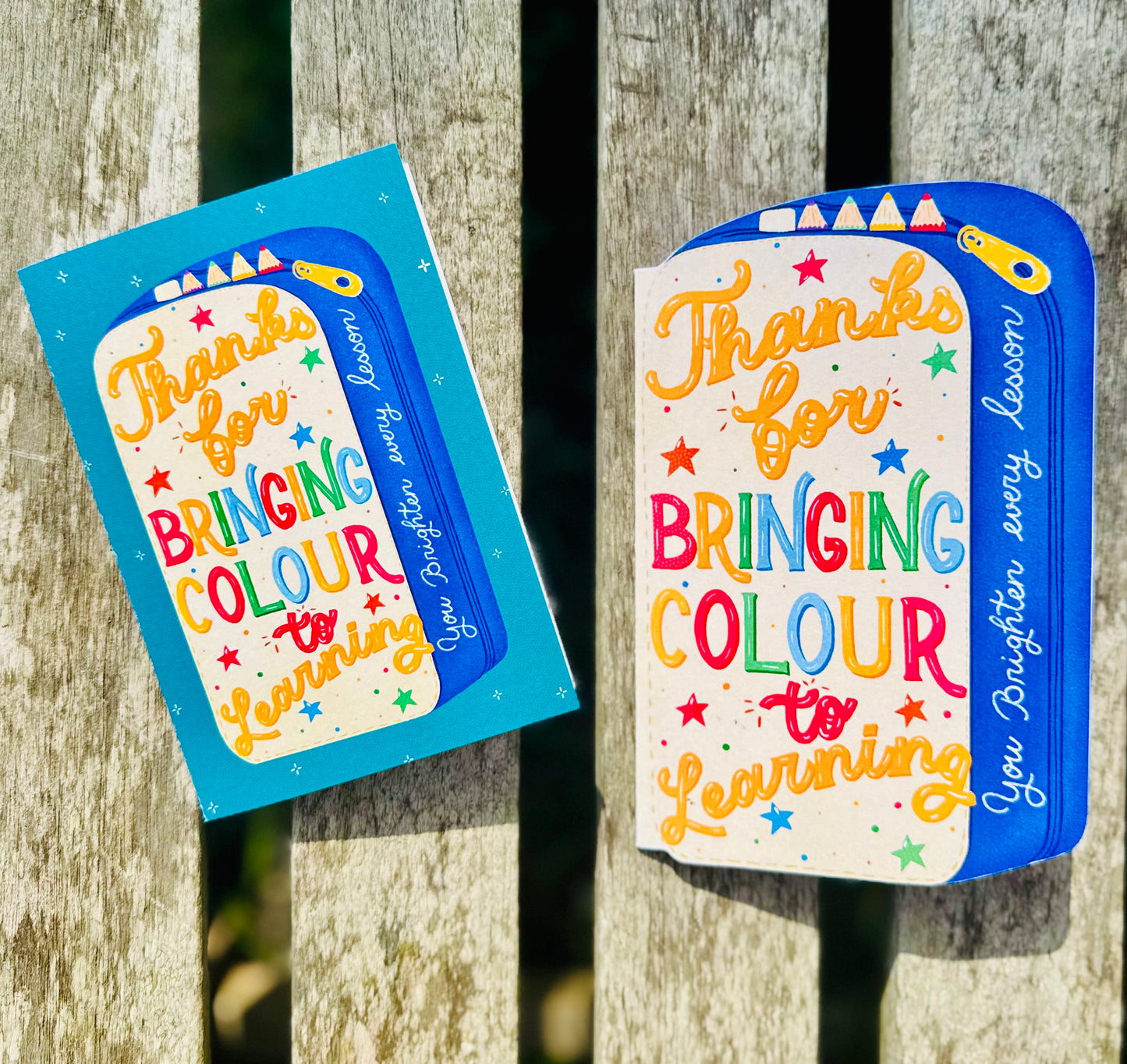Pencil Case Shaped Card – Thanks for Bringing Colour to Learning | Unique Teacher Gift