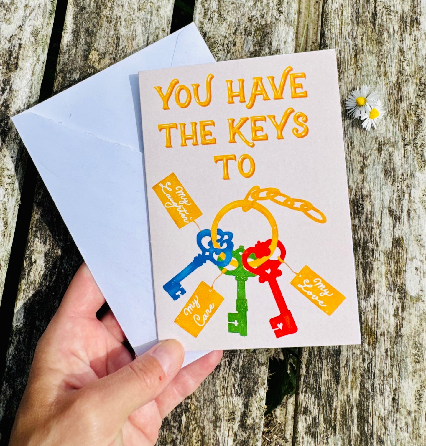 You Have The Keys To My Heart Card – Cute Love Card – Anniversary / Partner Card – Unique Illustrated Card