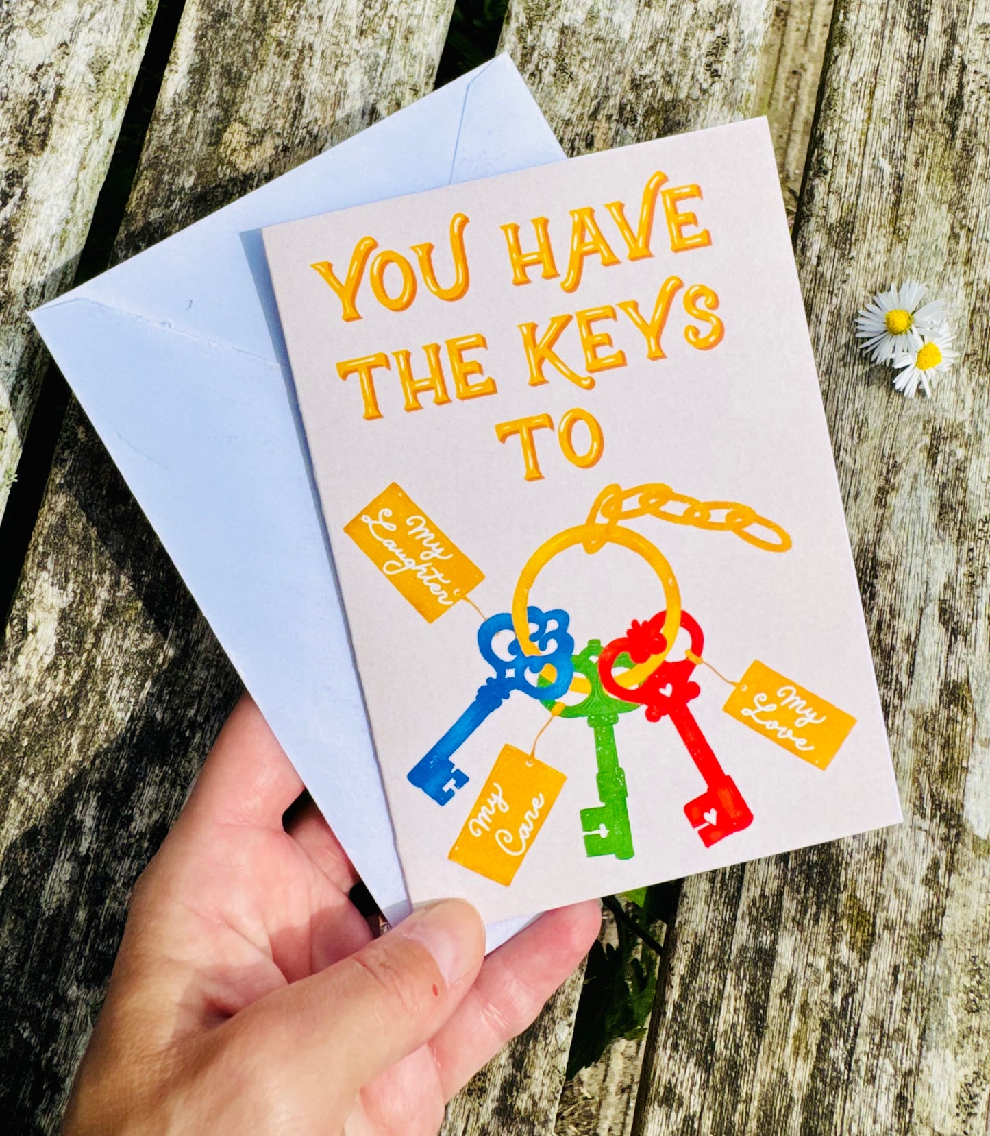 You Have The Keys To My Heart Card – Cute Love Card – Anniversary / Partner Card – Unique Illustrated Card