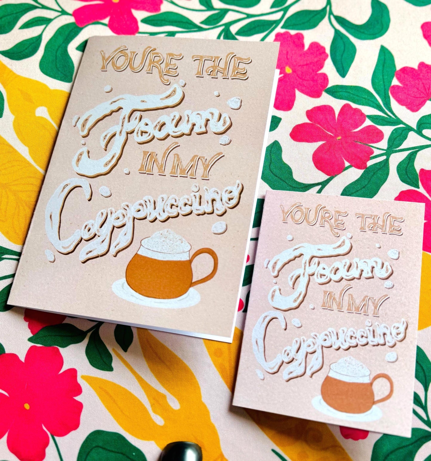 Handmade Funny Coffee Lovers Card – “Foam in My Cappuccino” | Coffee Birthday Gift & Love Note