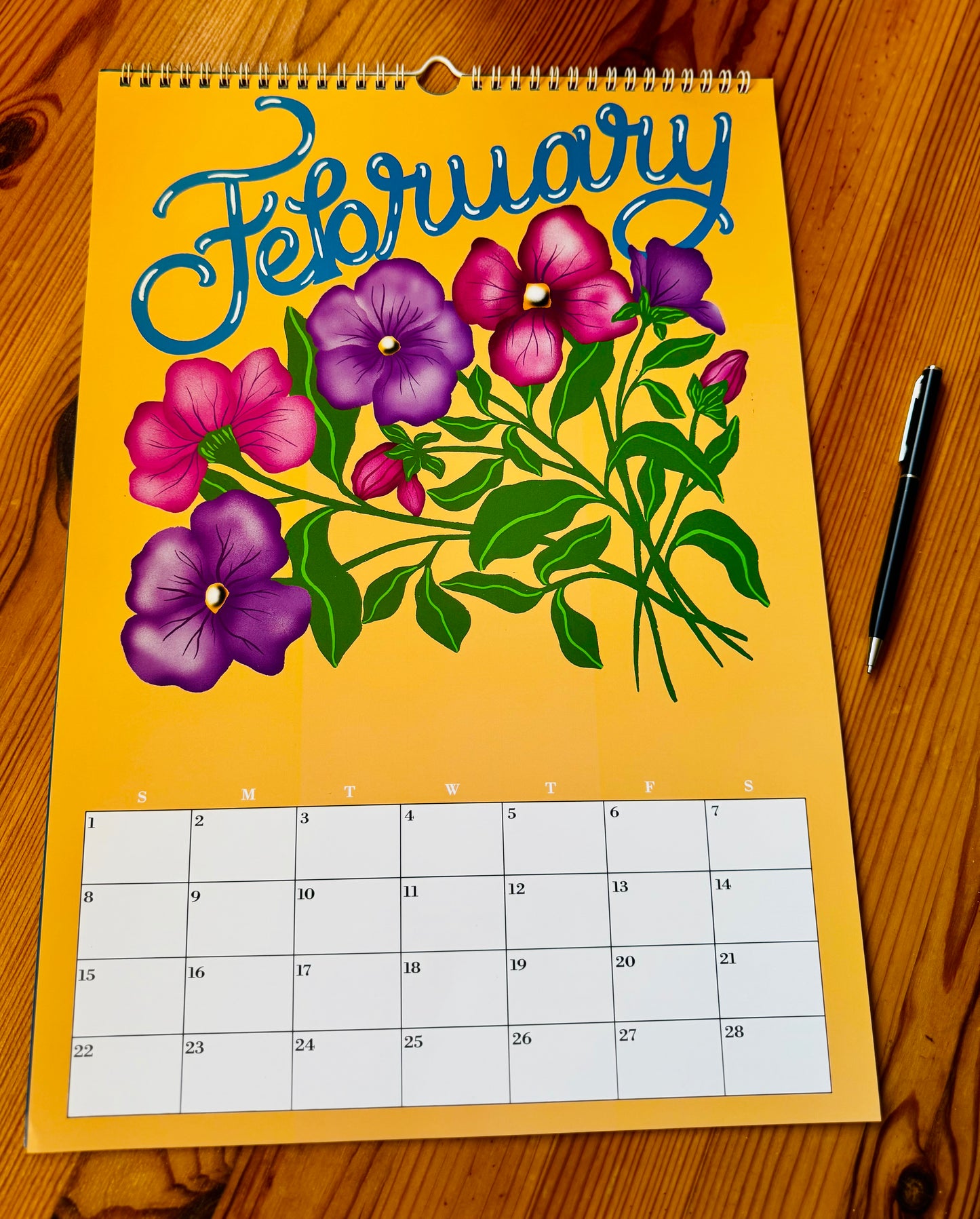 Botanical Floral Wall Calendar 2026 |Monthly Flower Illustrations | Gift for Gardener Friend or Mom