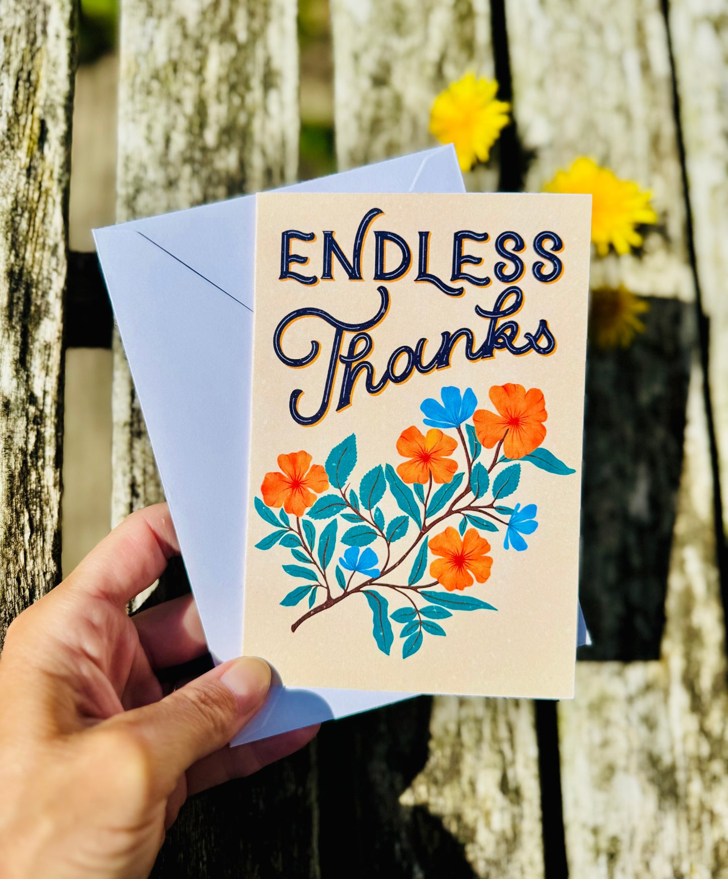 Endless Thanks Gift Card – Floral Thank You Handmade Appreciation Greeting Gift for Him, Her Mom Dad Grandma Grandpa & Friends