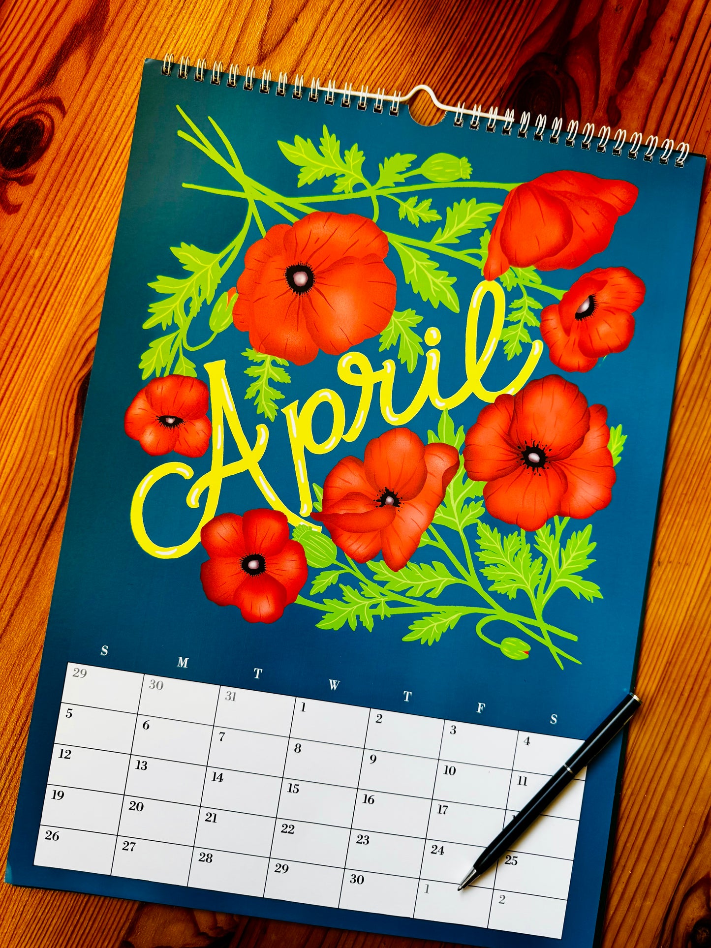 Botanical Floral Wall Calendar 2026 |Monthly Flower Illustrations | Gift for Gardener Friend or Mom