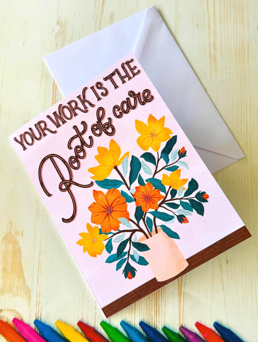 Vintage Thank You Card – Hand-Lettered Appreciation Gift for Healthcare Workers | Words of Affirmation