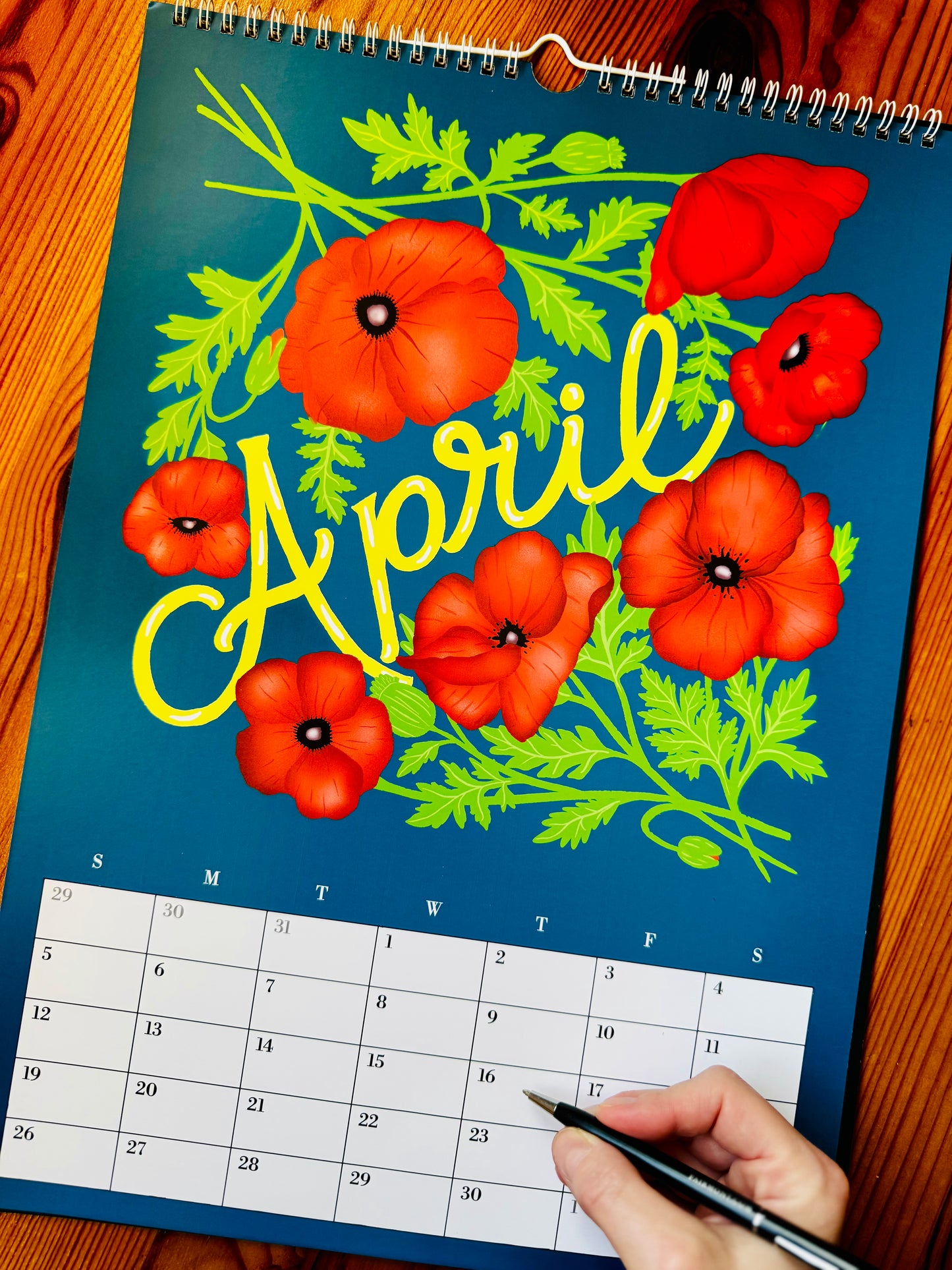 Botanical Floral Wall Calendar 2026 |Monthly Flower Illustrations | Gift for Gardener Friend or Mom