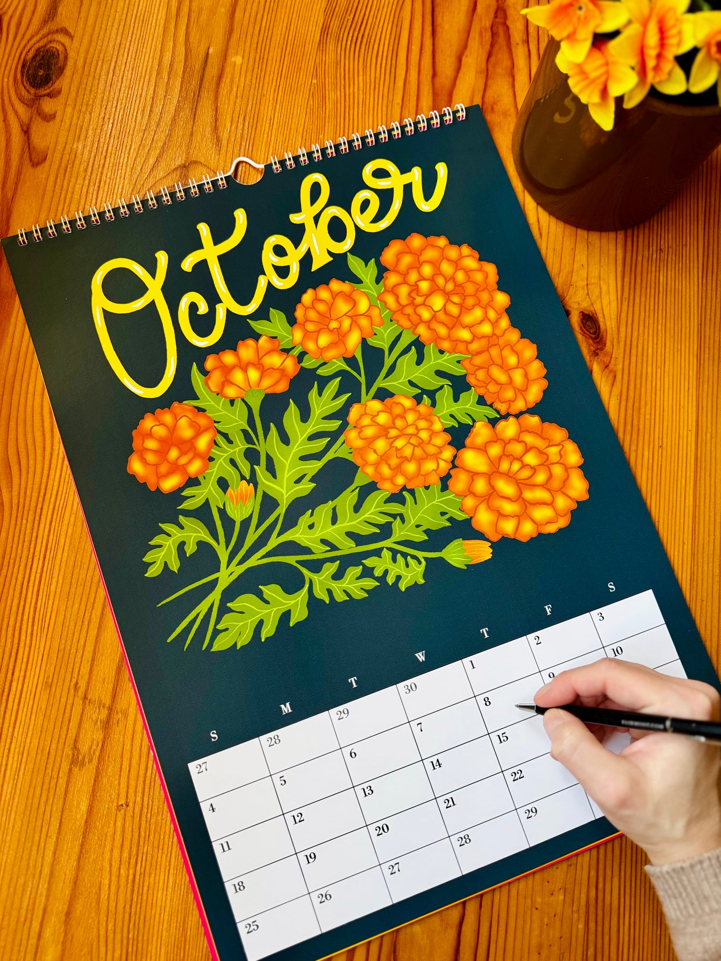 Botanical Floral Wall Calendar 2026 |Monthly Flower Illustrations | Gift for Gardener Friend or Mom