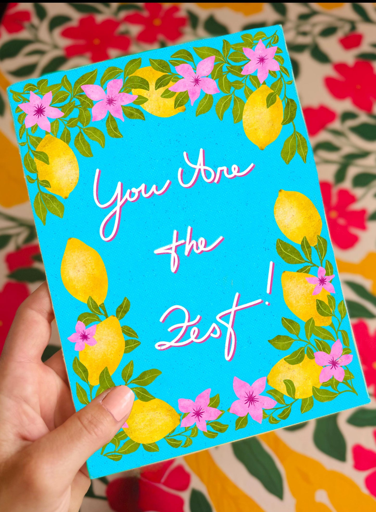 You Are the Zest Lemon Greeting Card – Bright Floral Thank You & Love Message Gift for Him Her or Friend