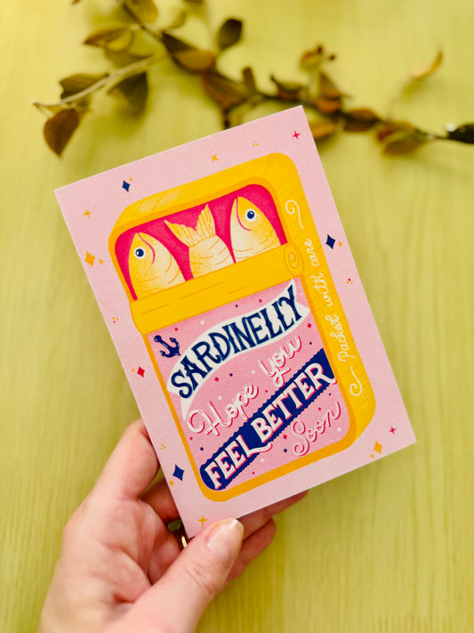 Sardinelly Feel Better Card | Funny Get Well Greeting