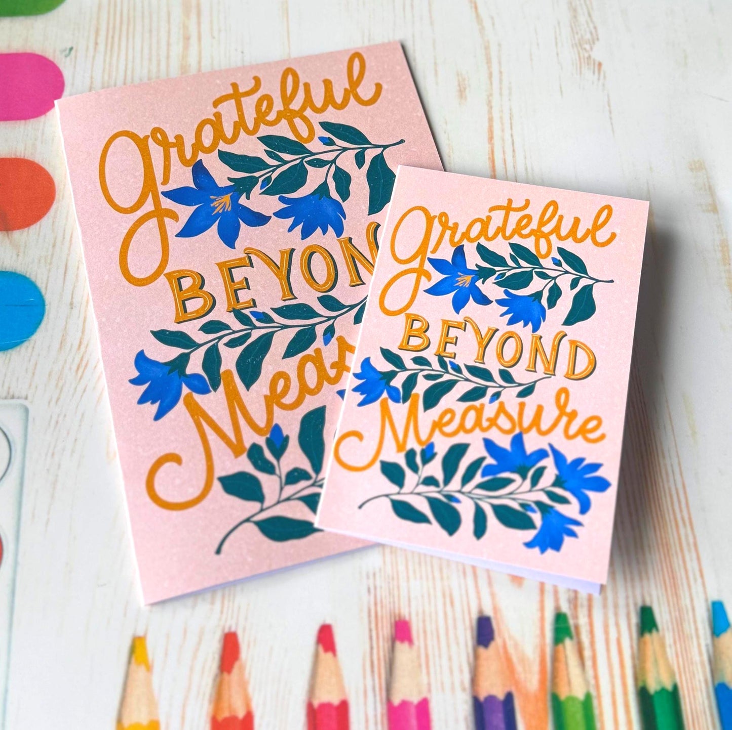 Tarjetas de agradecimiento, tarjeta de felicitación del Día del Padre o de la Madre para él o ella, para un amigo, tarjeta de agradecimiento floral original hecha a mano
