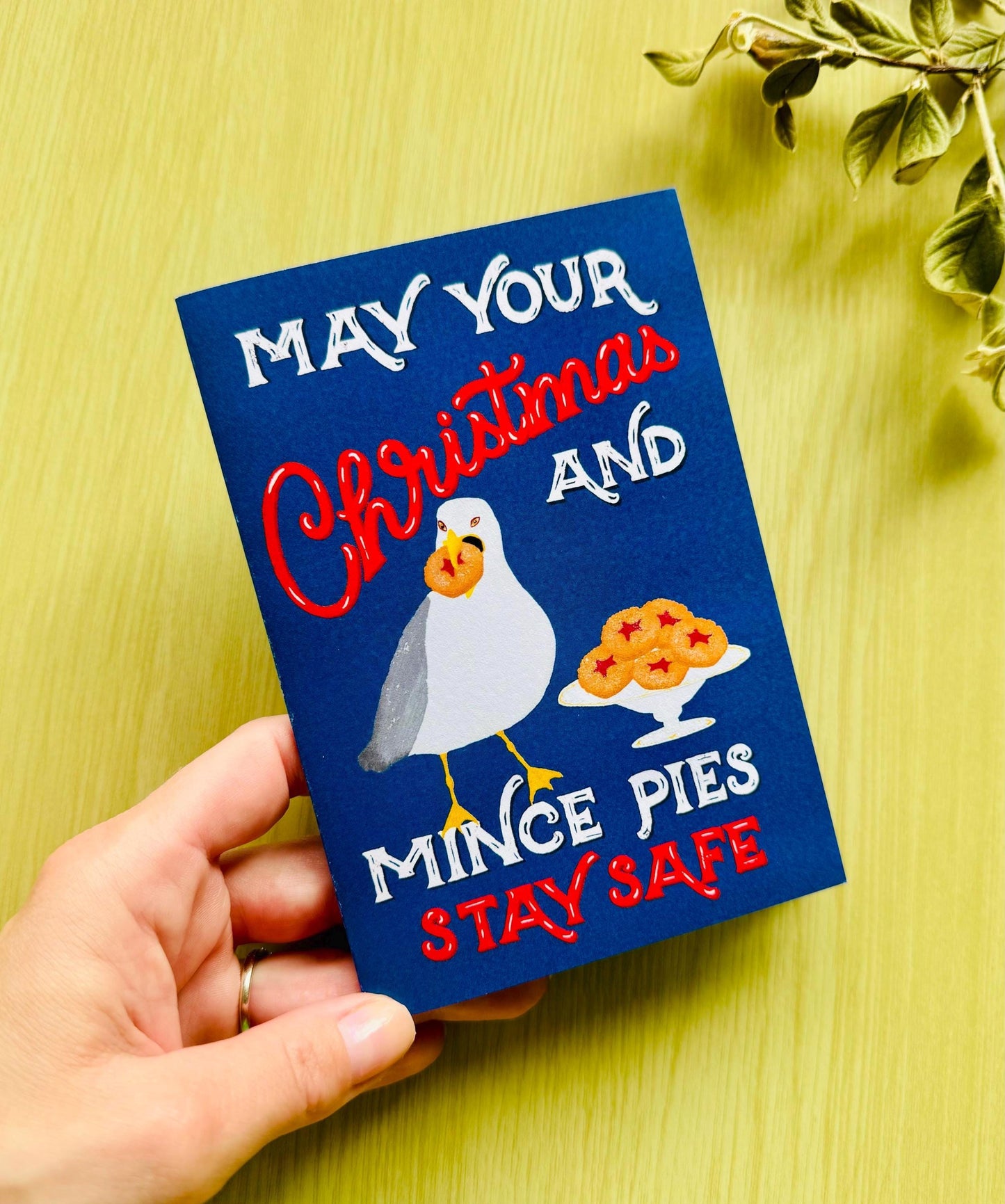 May Your Christmas and Mince Pies Stay Safe – Funny Seagull Christmas Card