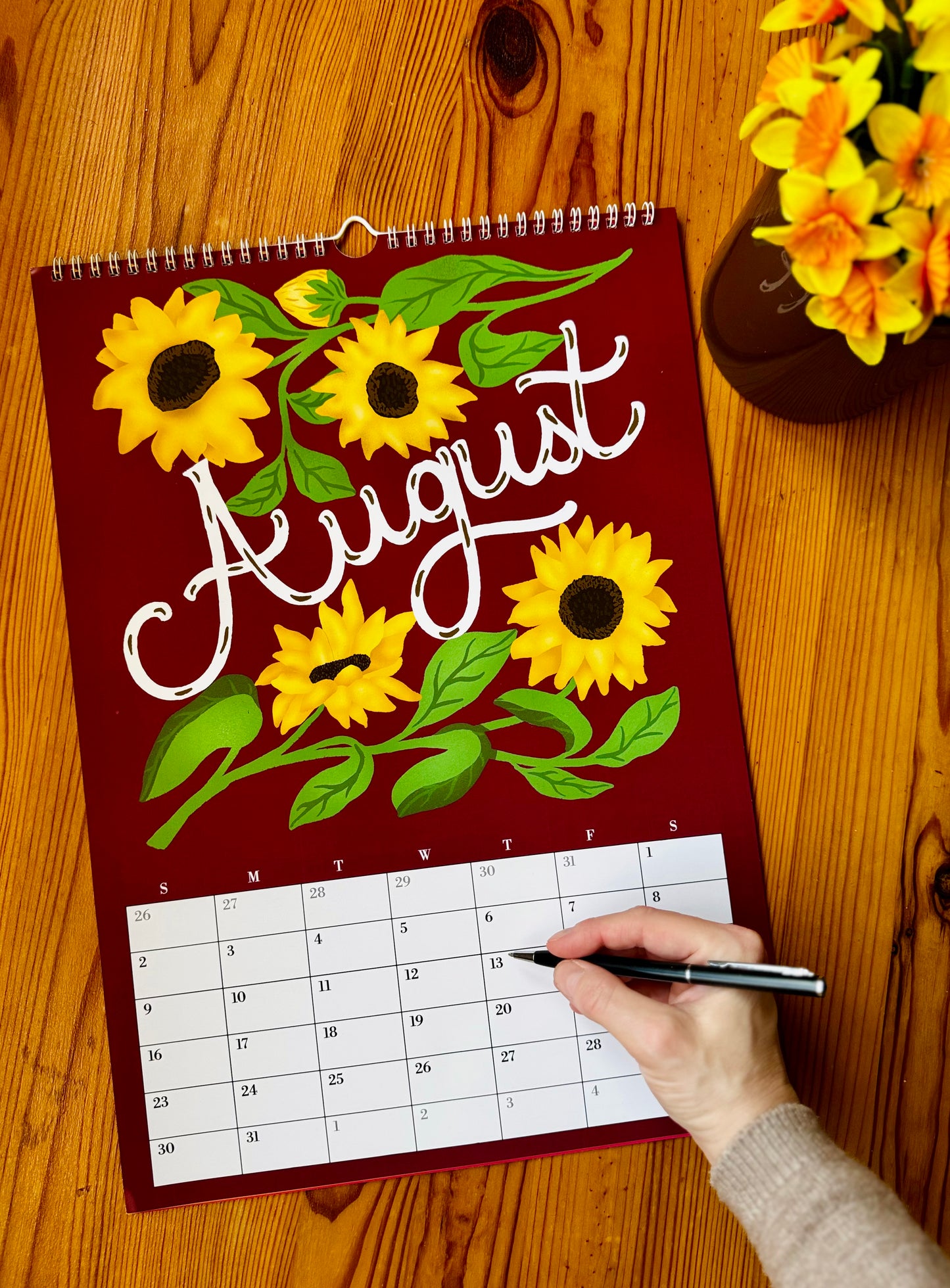 Botanical Floral Wall Calendar 2026 |Monthly Flower Illustrations | Gift for Gardener Friend or Mom