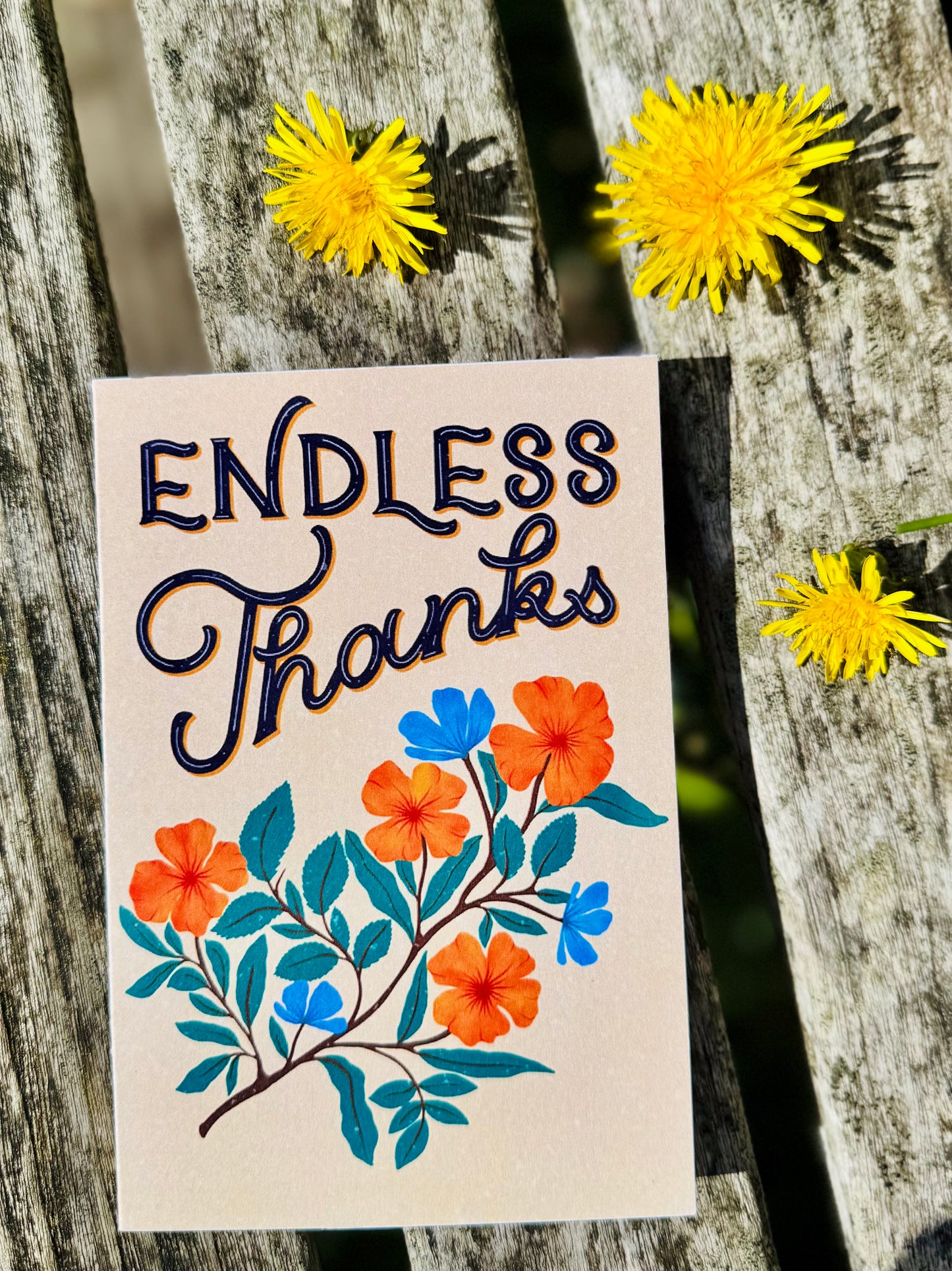 Endless Thanks Gift Card – Floral Thank You Handmade Appreciation Greeting Gift for Him, Her Mom Dad Grandma Grandpa & Friends