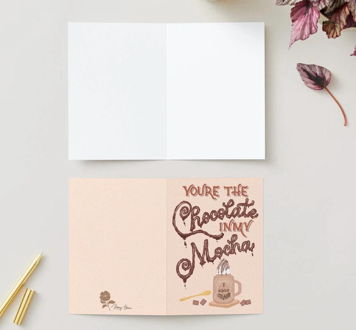 Chocolate Coffee Love Card – Funny Hand-Lettered Greeting Gift for Coffee Lovers | You’re the Chocolate in My Mocha