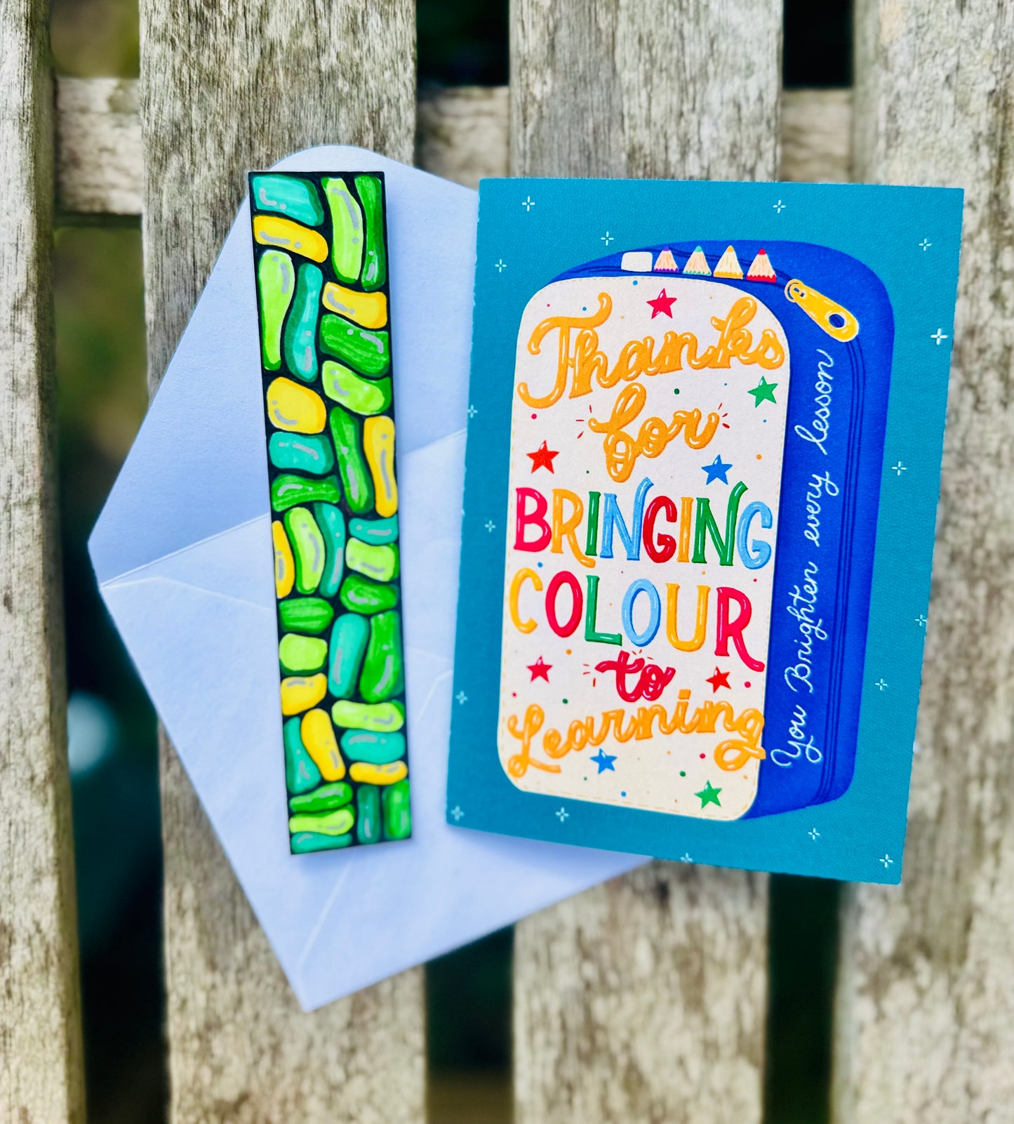 Pencil Case Shaped Card – Thanks for Bringing Colour to Learning | Unique Teacher Gift