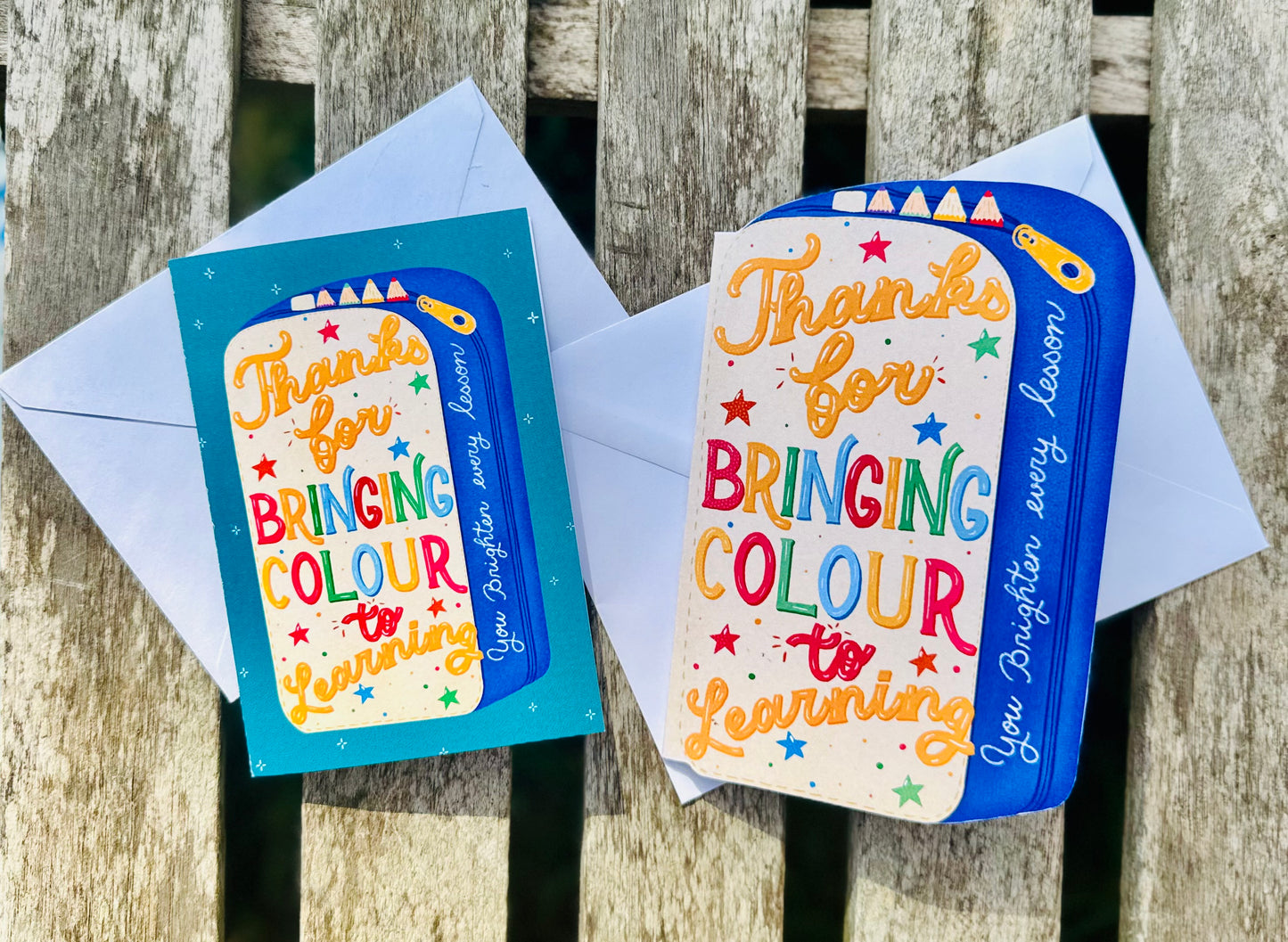 Pencil Case Shaped Card – Thanks for Bringing Colour to Learning | Unique Teacher Gift