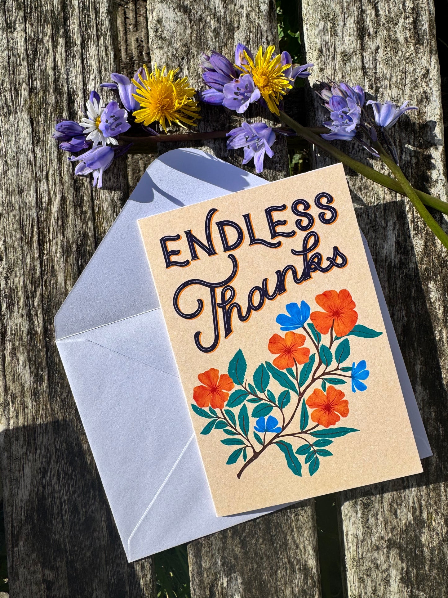 Endless Thanks Gift Card – Floral Thank You Handmade Appreciation Greeting Gift for Him, Her Mom Dad Grandma Grandpa & Friends