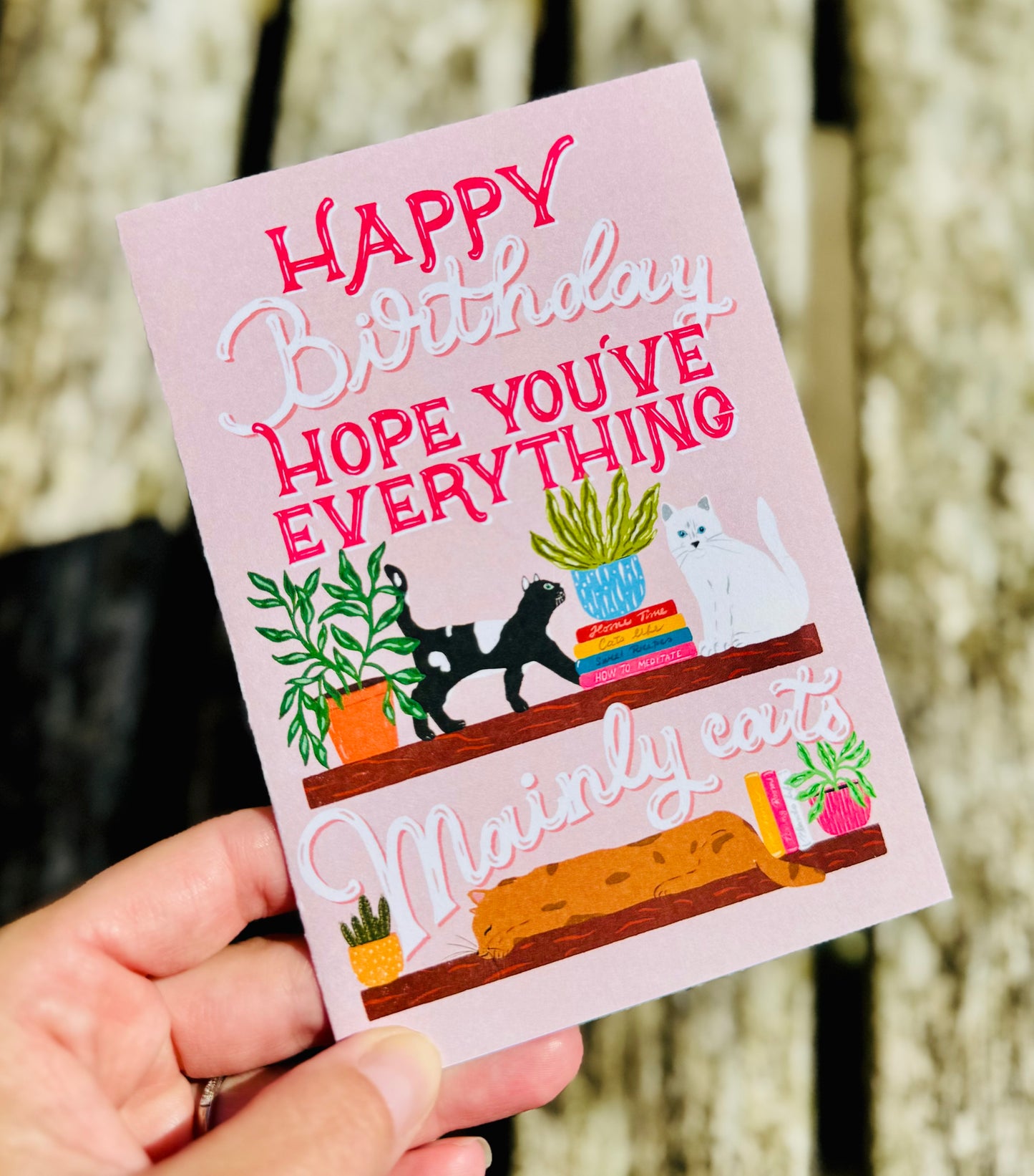 Funny Cat Birthday Card – Cute Illustrated Cats Greeting Card – Cat Lover Birthday Card