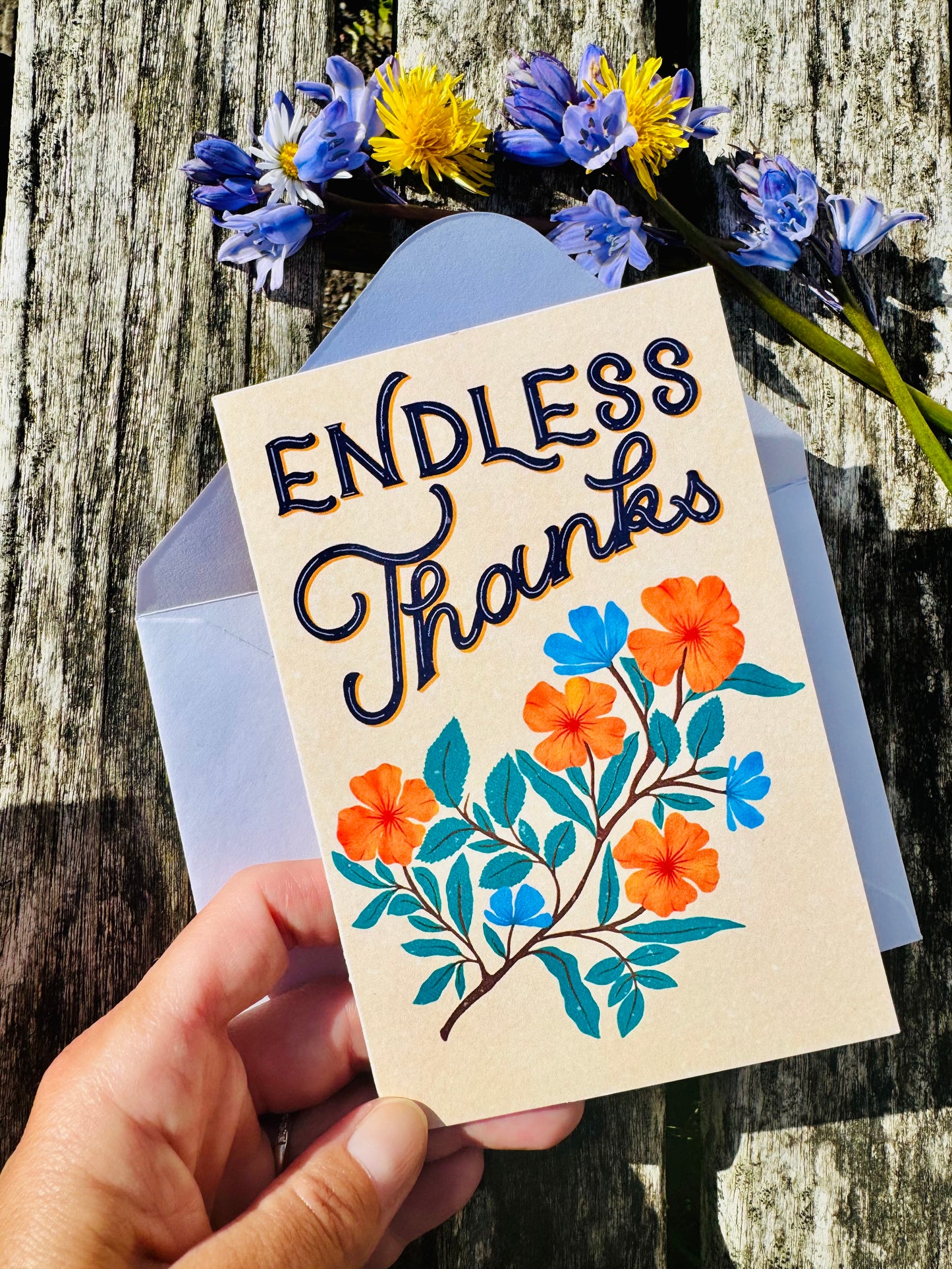 Endless Thanks Gift Card – Floral Thank You Handmade Appreciation Greeting Gift for Him, Her Mom Dad Grandma Grandpa & Friends