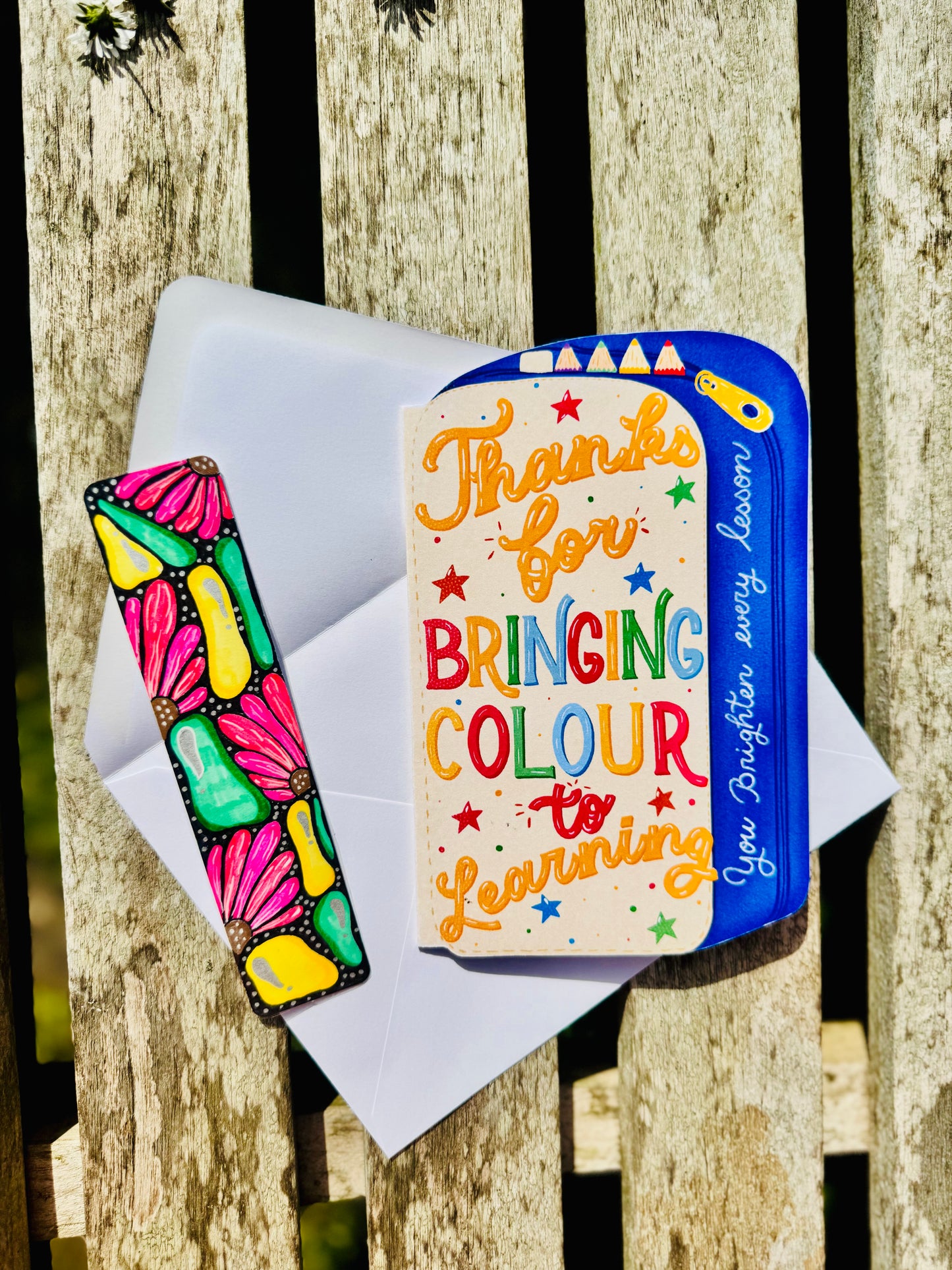 Pencil Case Shaped Card – Thanks for Bringing Colour to Learning | Unique Teacher Gift