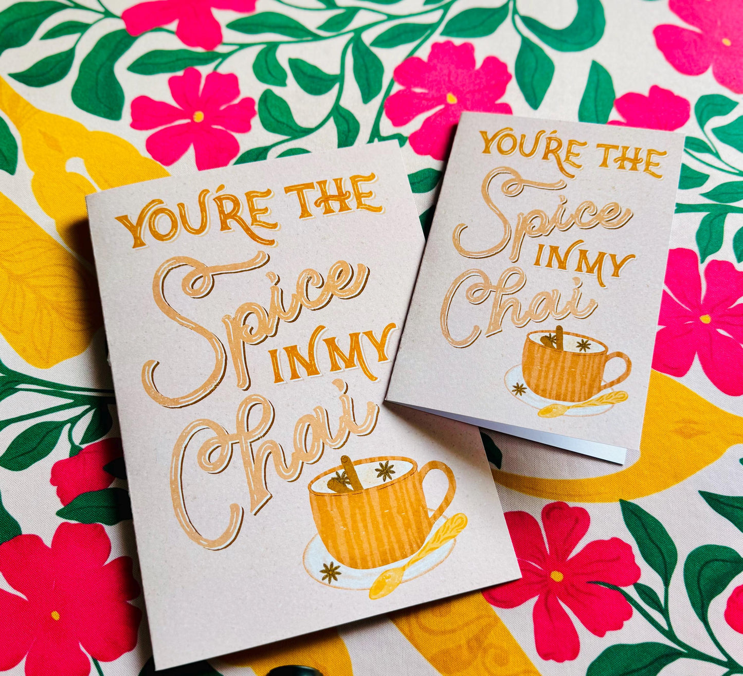 Spice to My Chai Card – Funny Coffee Greeting Card | Chai Card Gift for Birthday & Love Notes